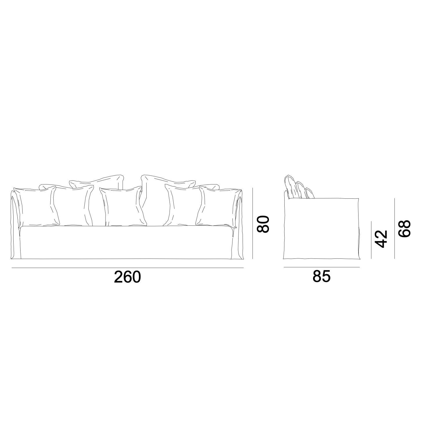 Sofa Gervasoni Ghost 114 design Paola Navone - Depth 100 cm (39.4 in) in vendita 3
