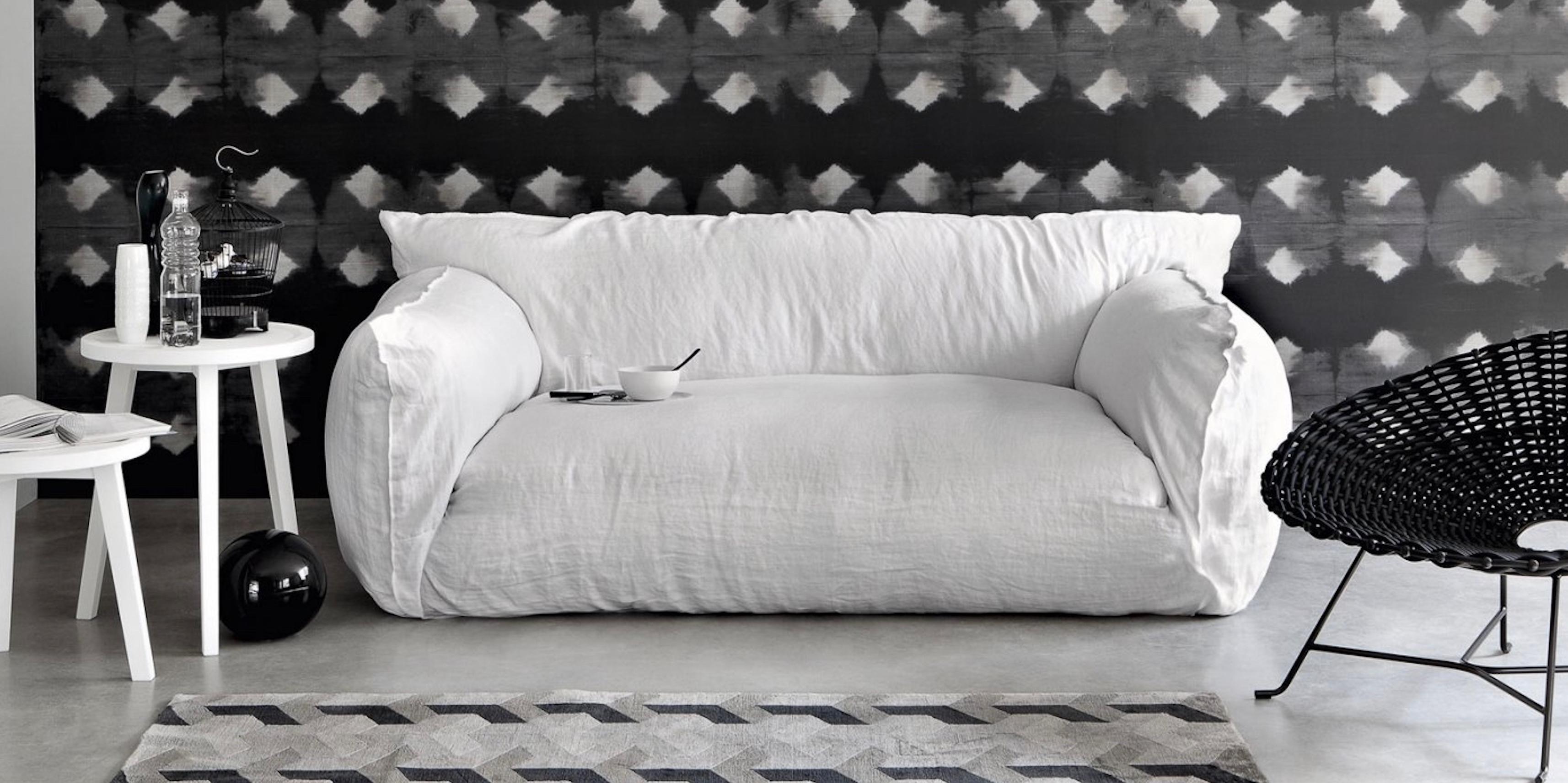Italian Canapé Gervasoni Nuvola 10 design Paola Navone - Lin blanc en vente