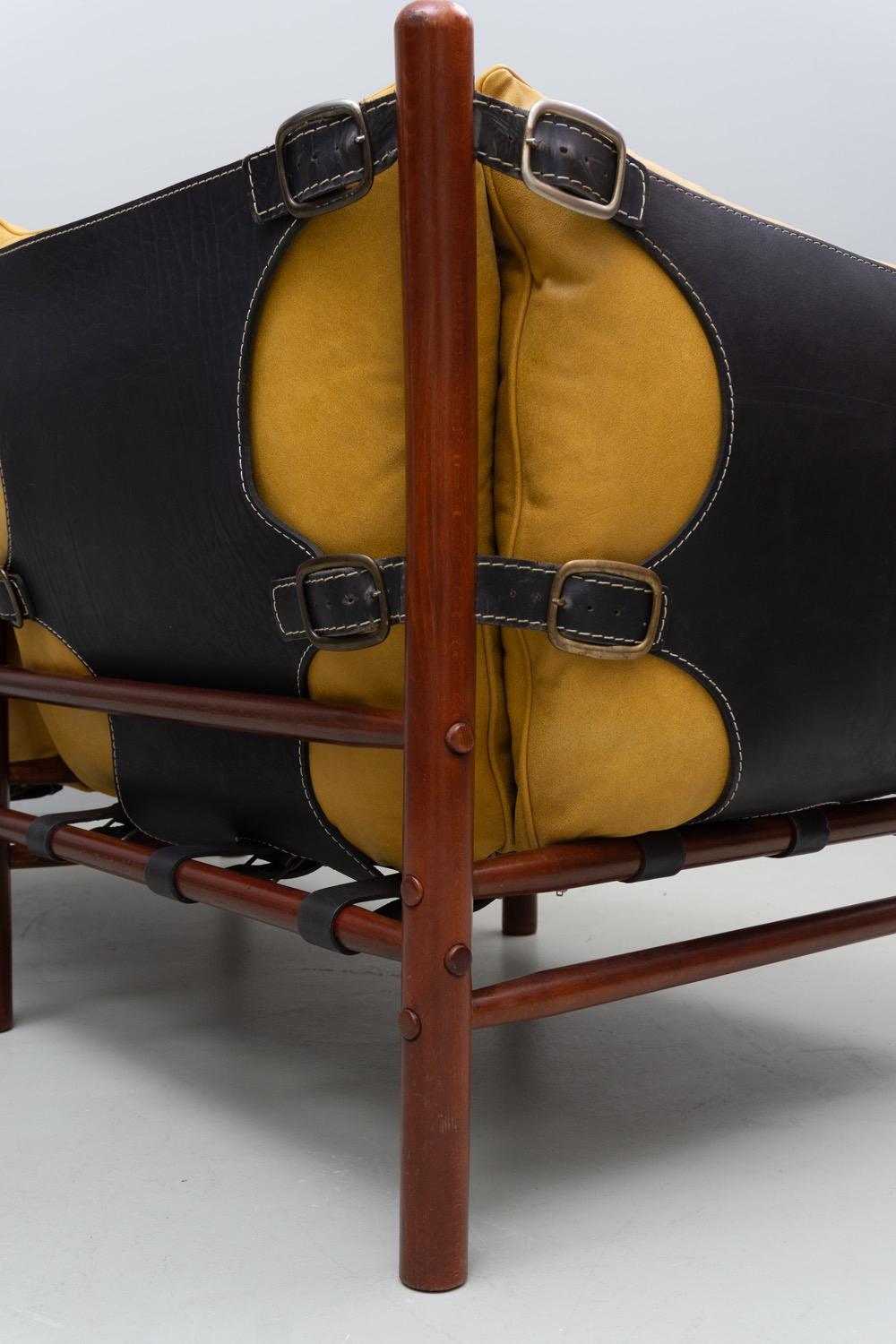 Stained Sofa 'Illona' in Yellow Leather by Arne Norell, 1968 For Sale