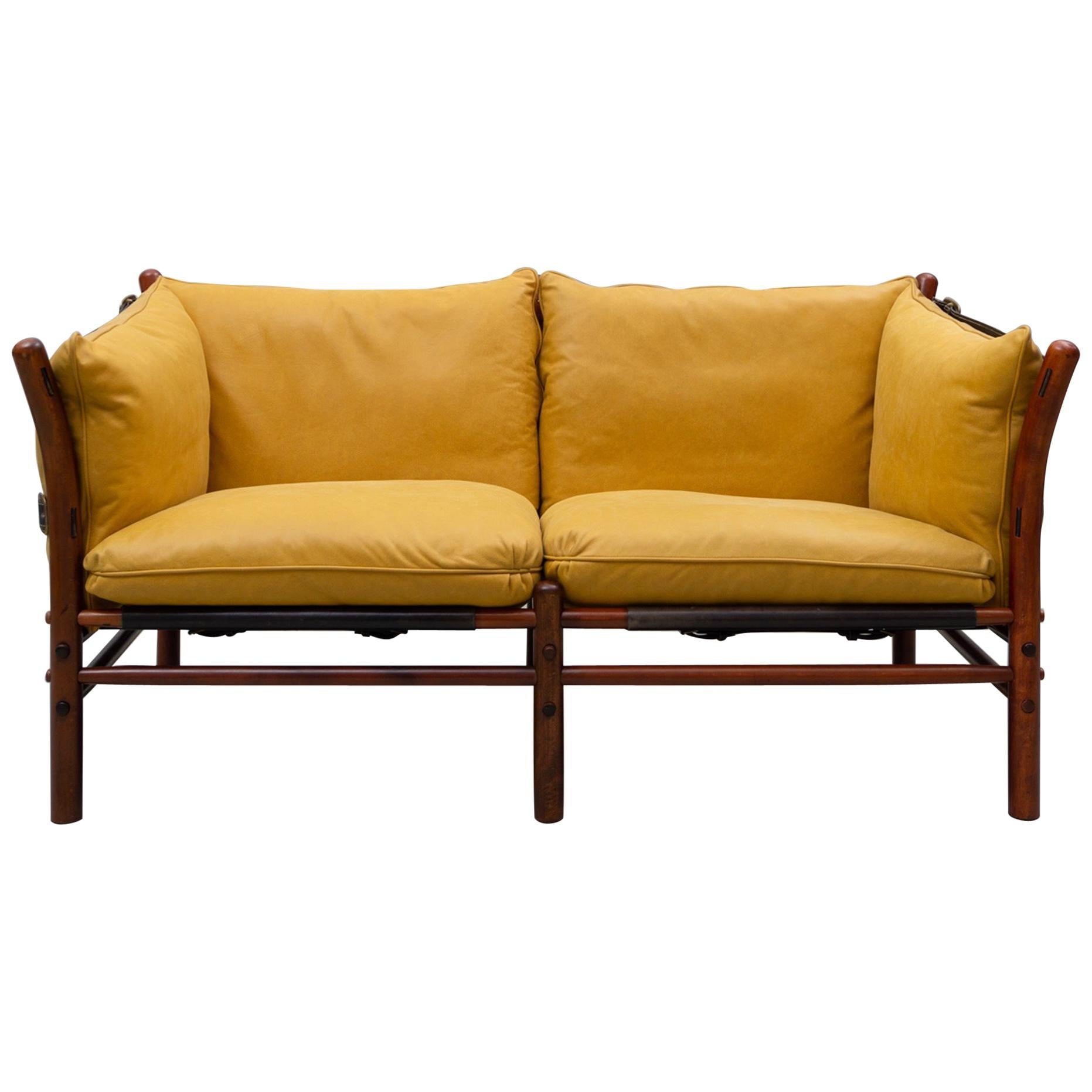 Sofa 'Illona' in Yellow Leather by Arne Norell, 1968