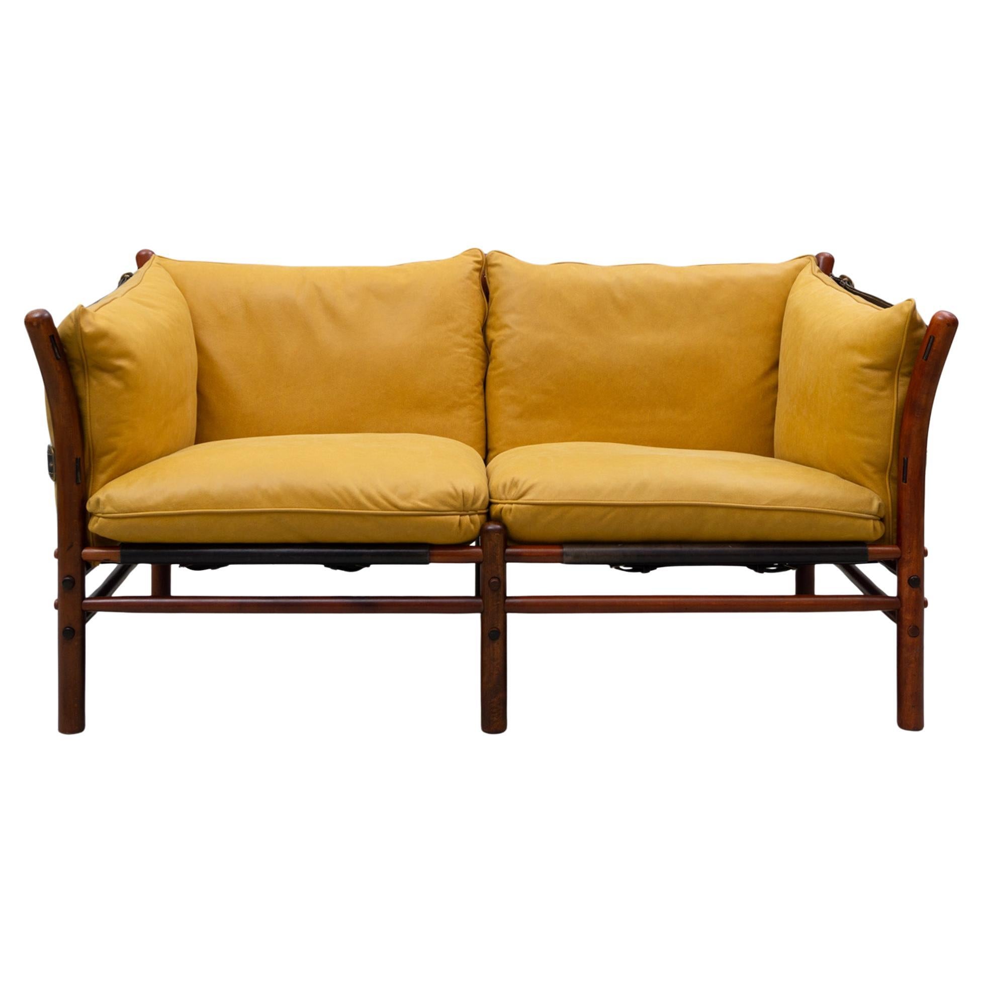 Sofa 'Illona' in Yellow Leather by Arne Norell, 1968 For Sale