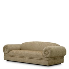 Sofa in Auden Beige Jacquard Fabric with Leopard Pattern