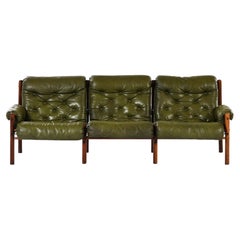 Used Sofa in Beech and Leather by Arne Norell, 1960s