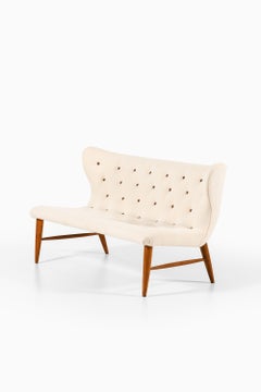 Sofa in Beech and Reupholstered in Kvadrat Fabric by Erik Bertil Karlén, 1940's