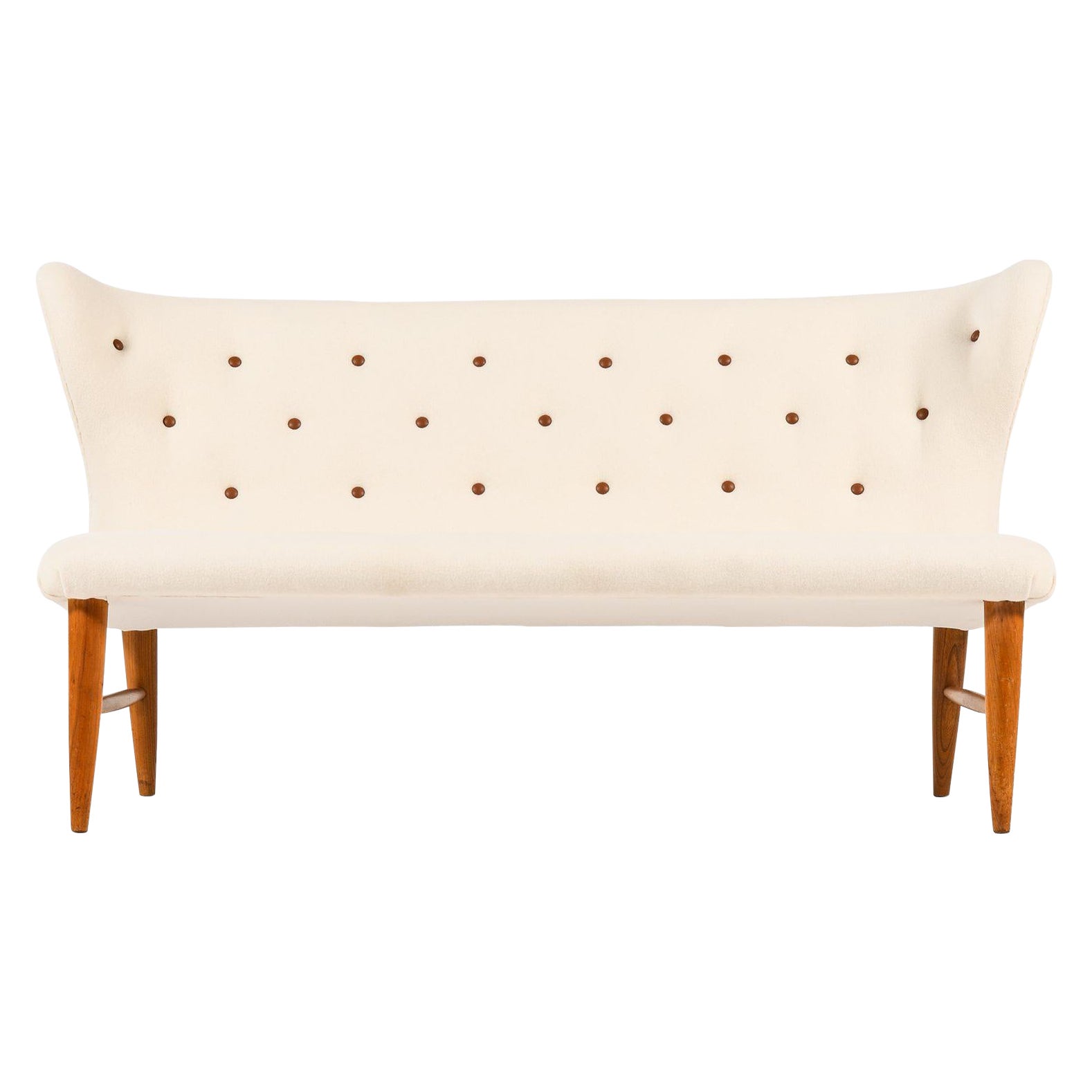 Canapé en Beeche et retapissé en tissu Kvadrat par Erik Bertil Karlén, années 1940 en vente