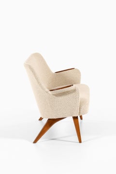 Sofa aus Birke und neu gepolstert mit Wollstoff, 1950er Jahre