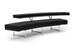 Sofa in black leather ClassiCon Monte Carlo Design Eileen Gray