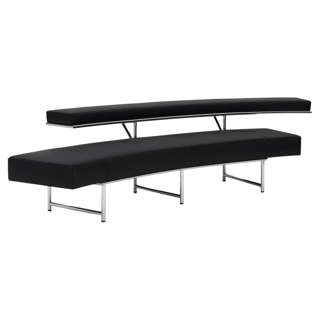 Sofa in black leather ClassiCon Monte Carlo Design Eileen Gray For Sale