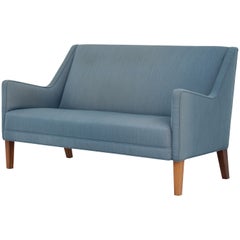 Sofa in Blue Wool by Tove & Edvard Kindt-Larsen