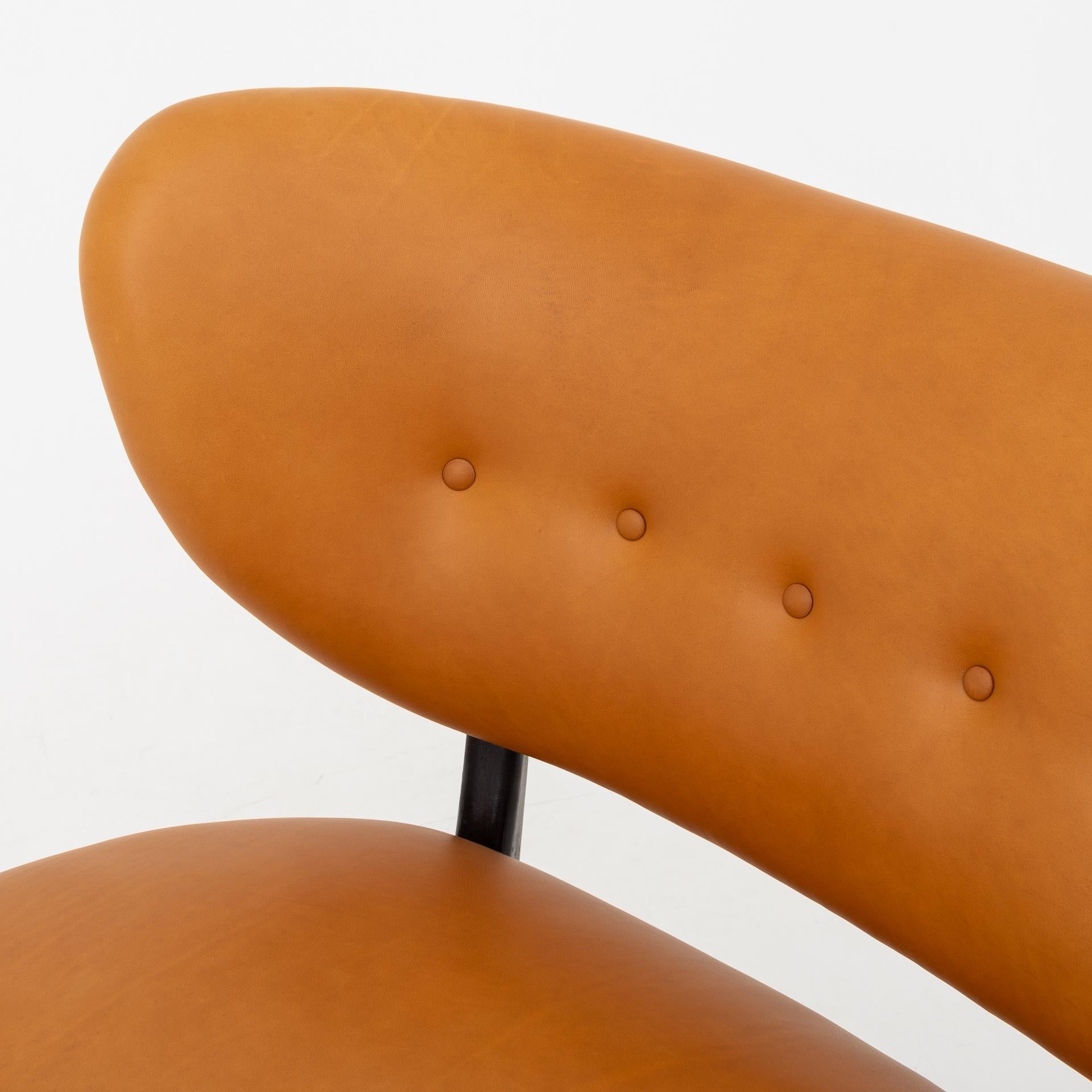Danois Canapé en cuir cognac d'Otto Schultz en vente