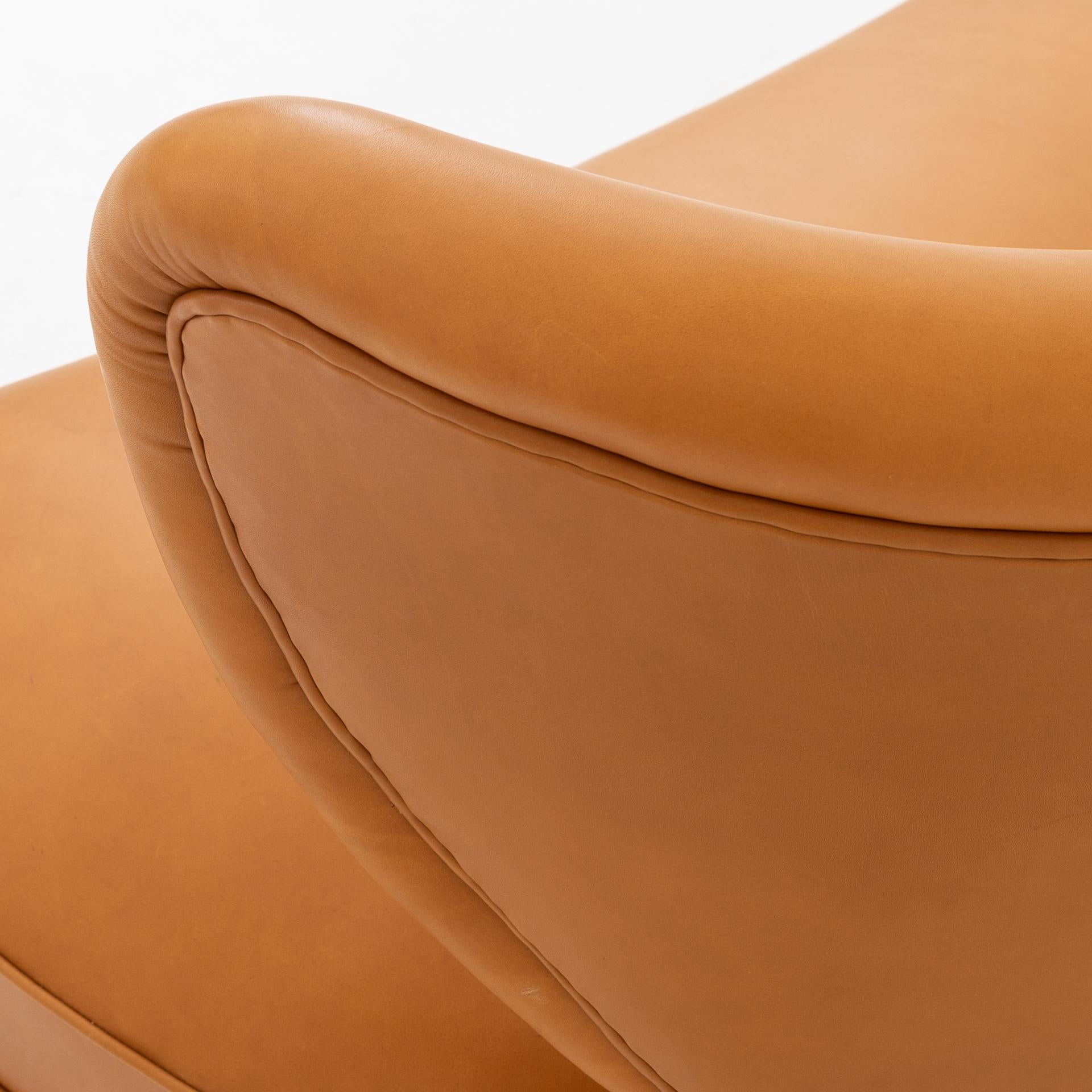 20ième siècle Canapé en cuir cognac d'Otto Schultz en vente