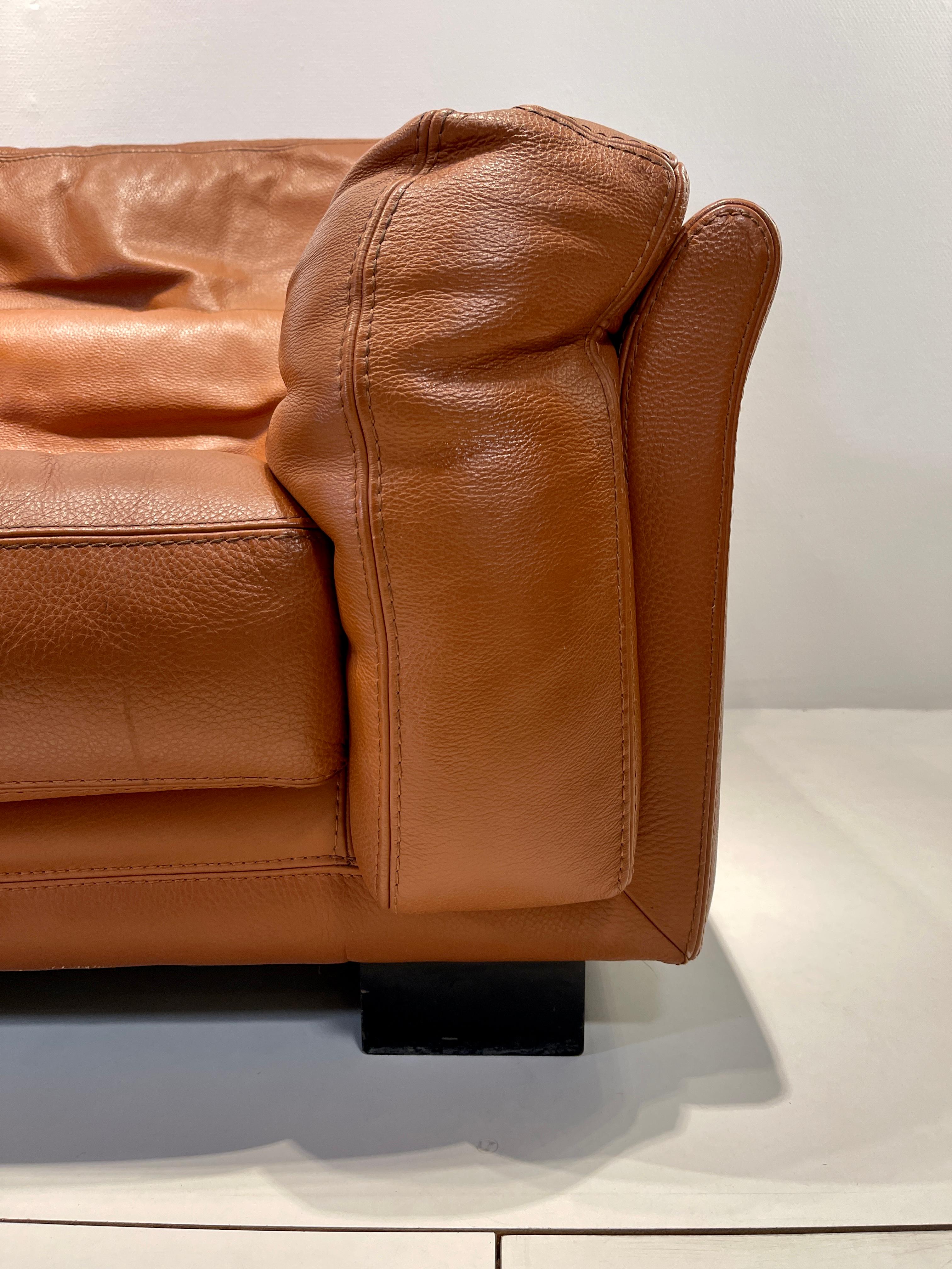 Sofa in Cognac Leather by Roche Bobois In Excellent Condition In Brussels, BE