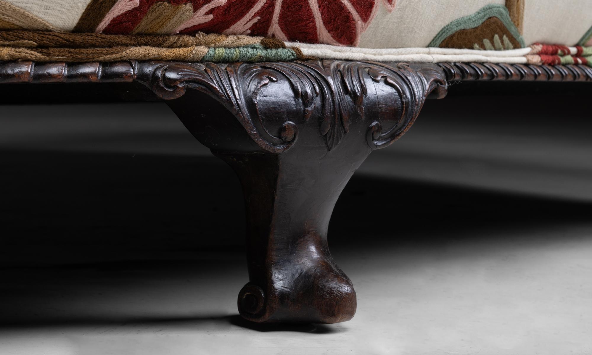 20th Century Sofa in Embroidered Linen by Pierre Frey, England circa 1900