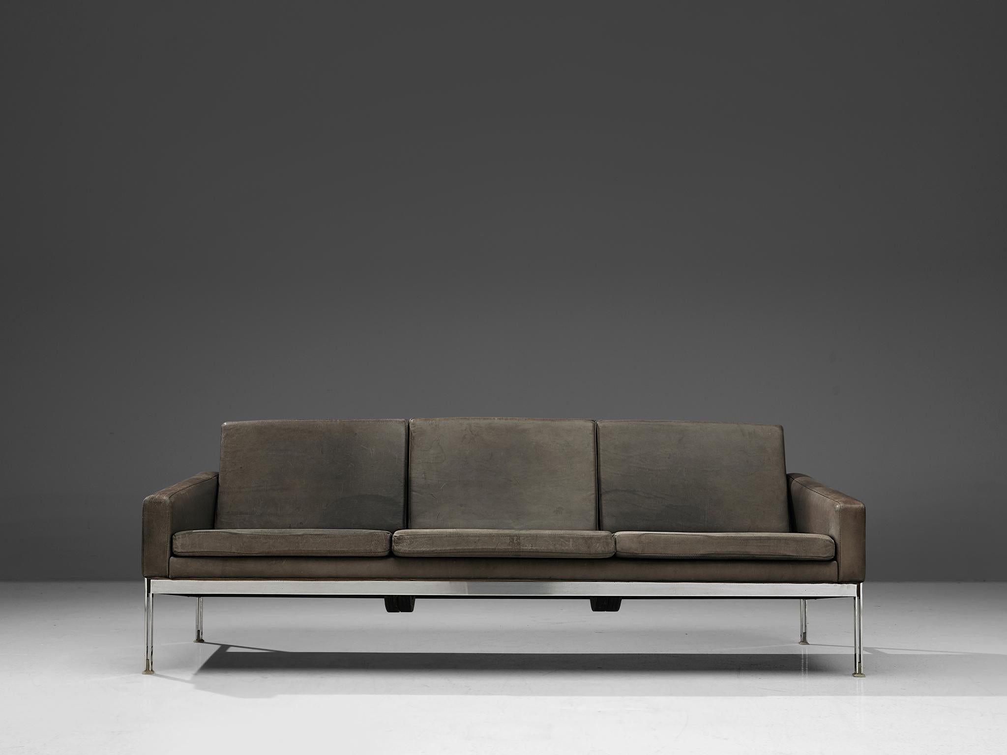 Illustration of Minimalist Metal And Leather Sofa