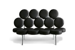 Sofa in leather Alivar Mvsevm 484 (Marshmallow) design George Nelson - Black