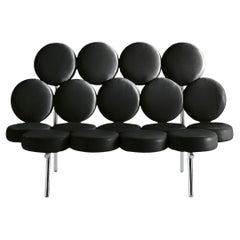 Sofa in leather Alivar Mvsevm 484 (Marshmallow) design George Nelson - Black