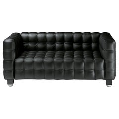 Sofa in leather Alivar Mvsevm 632 (Kubus) design Josef Hoffmann year 1910
