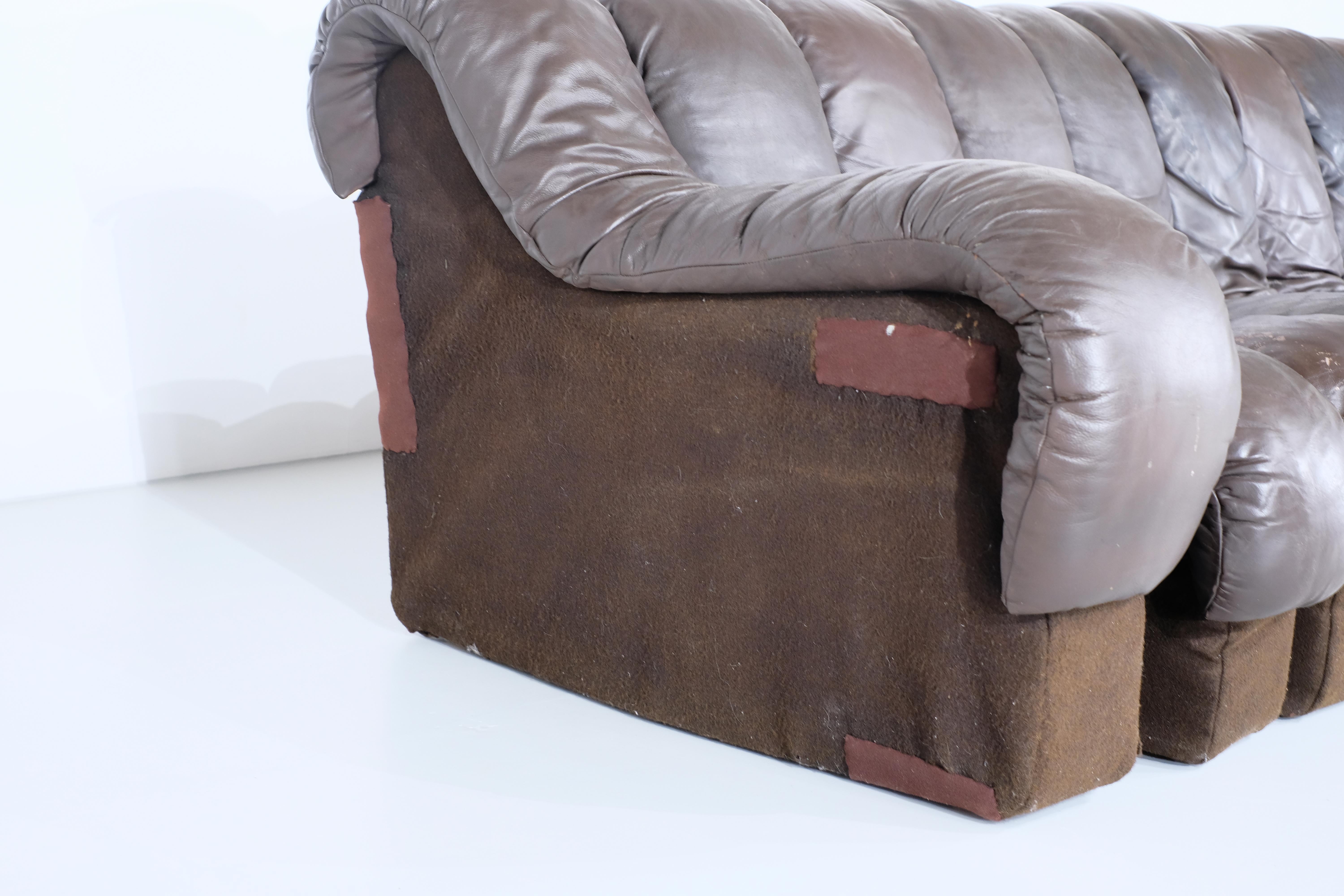 Sofa aus Leder Non Stop „Ds 600“ für De Sede, Schweiz 1970er Jahre. im Angebot 5
