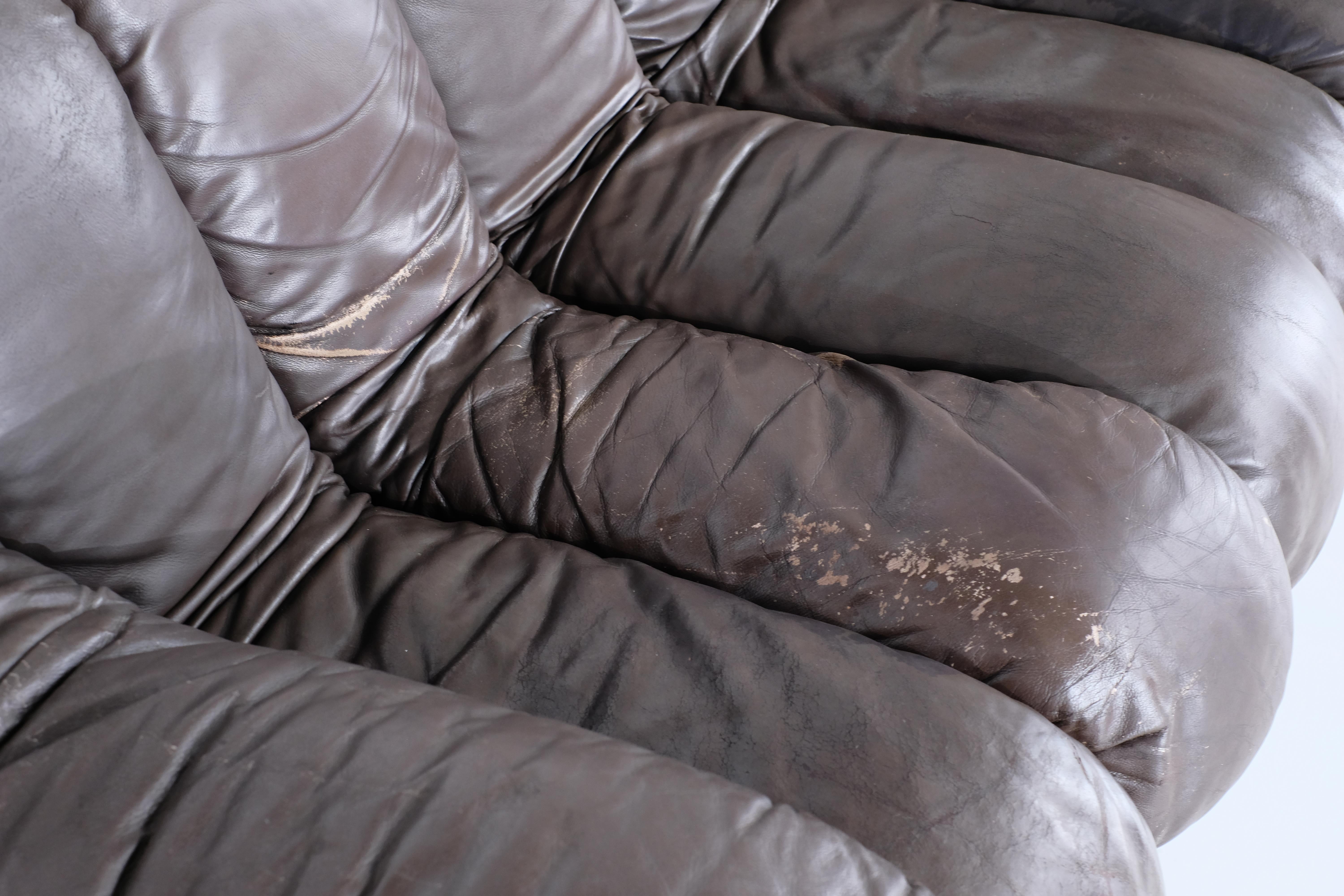 Sofa aus Leder Non Stop „Ds 600“ für De Sede, Schweiz 1970er Jahre. im Angebot 6