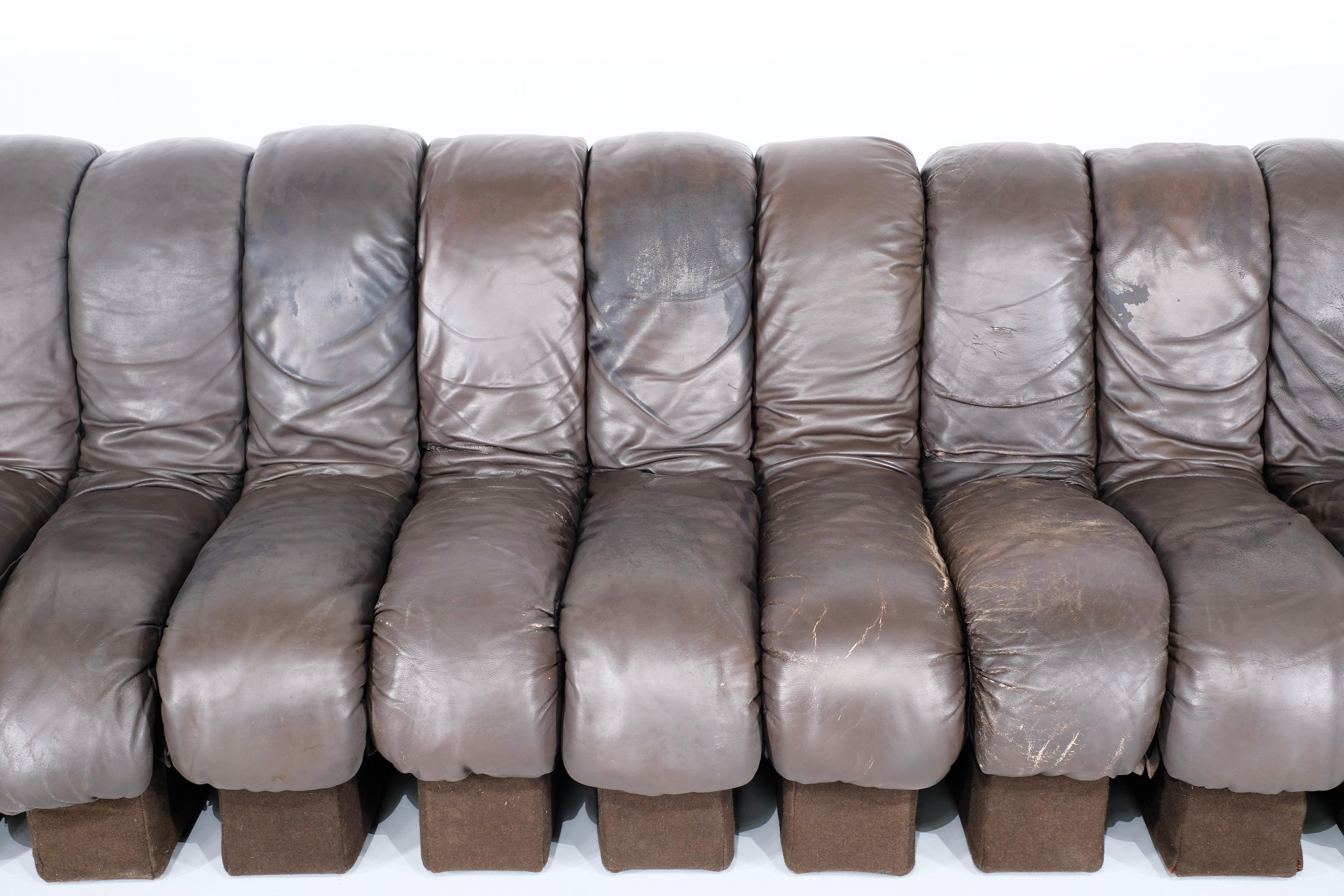 Sofa aus Leder Non Stop „Ds 600“ für De Sede, Schweiz 1970er Jahre. im Angebot 3
