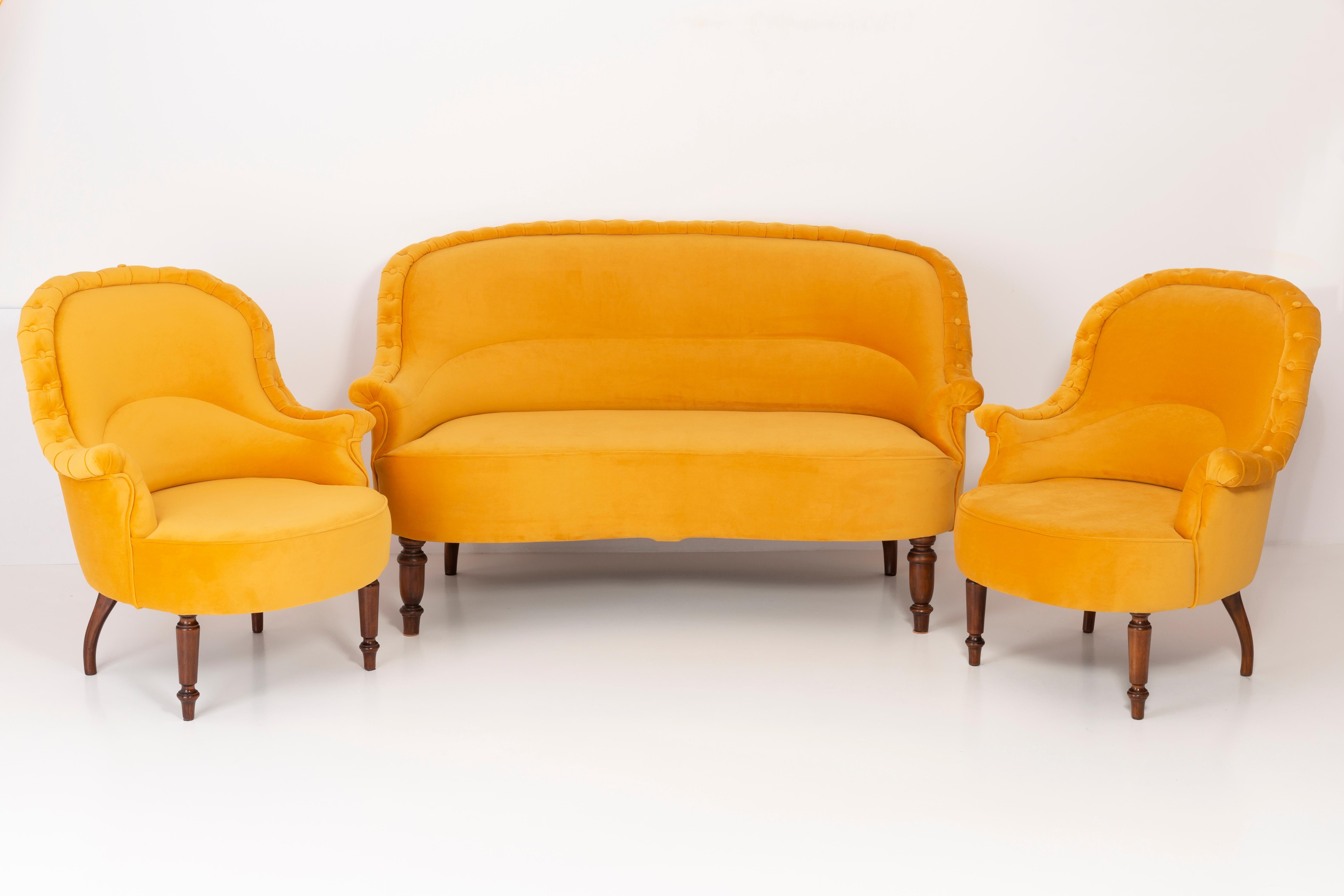 Sofa in Louis XVI Style Yellow Mustard, 1930s, Germany For Sale 6