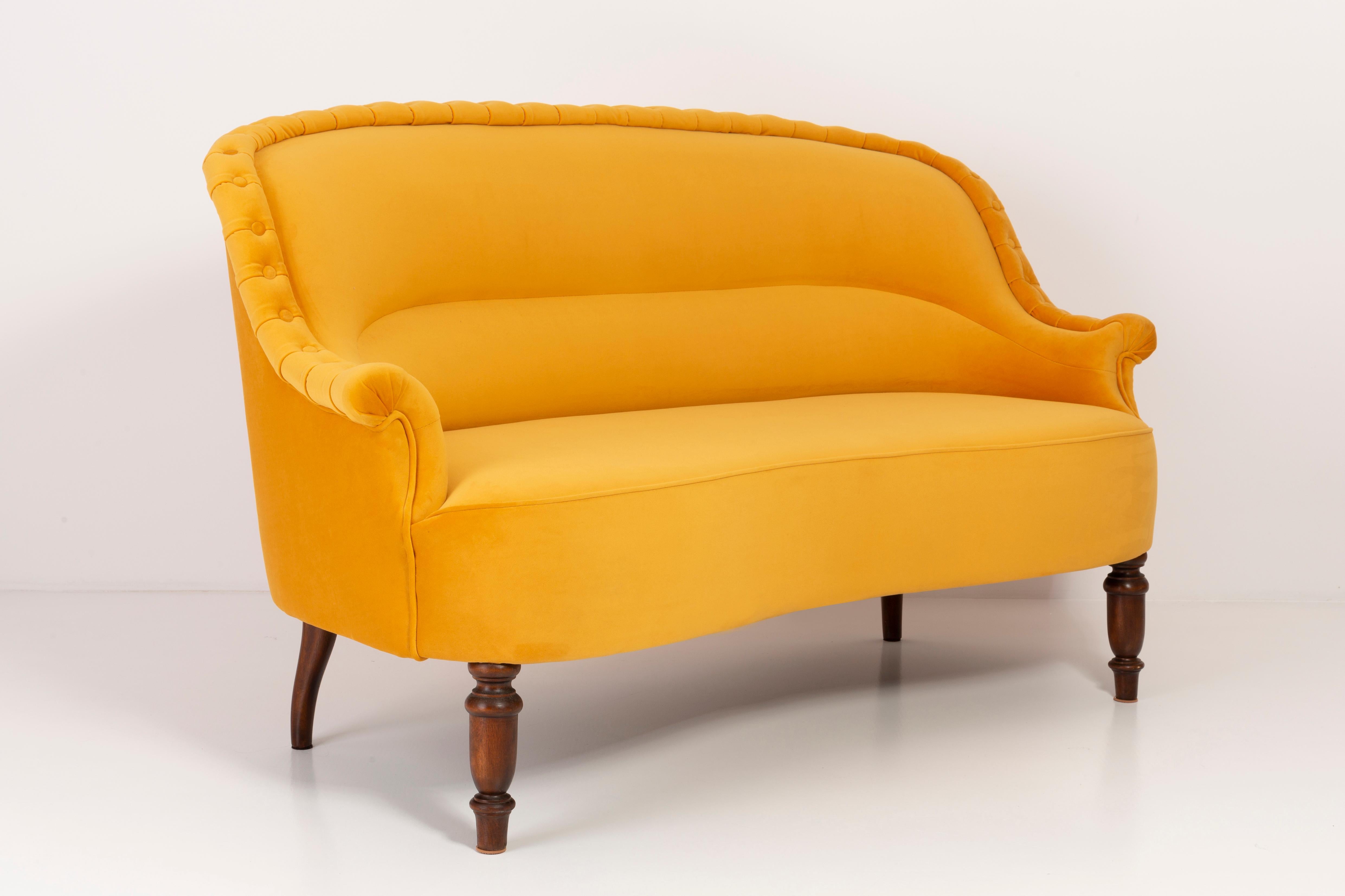 mustard velvet sofa