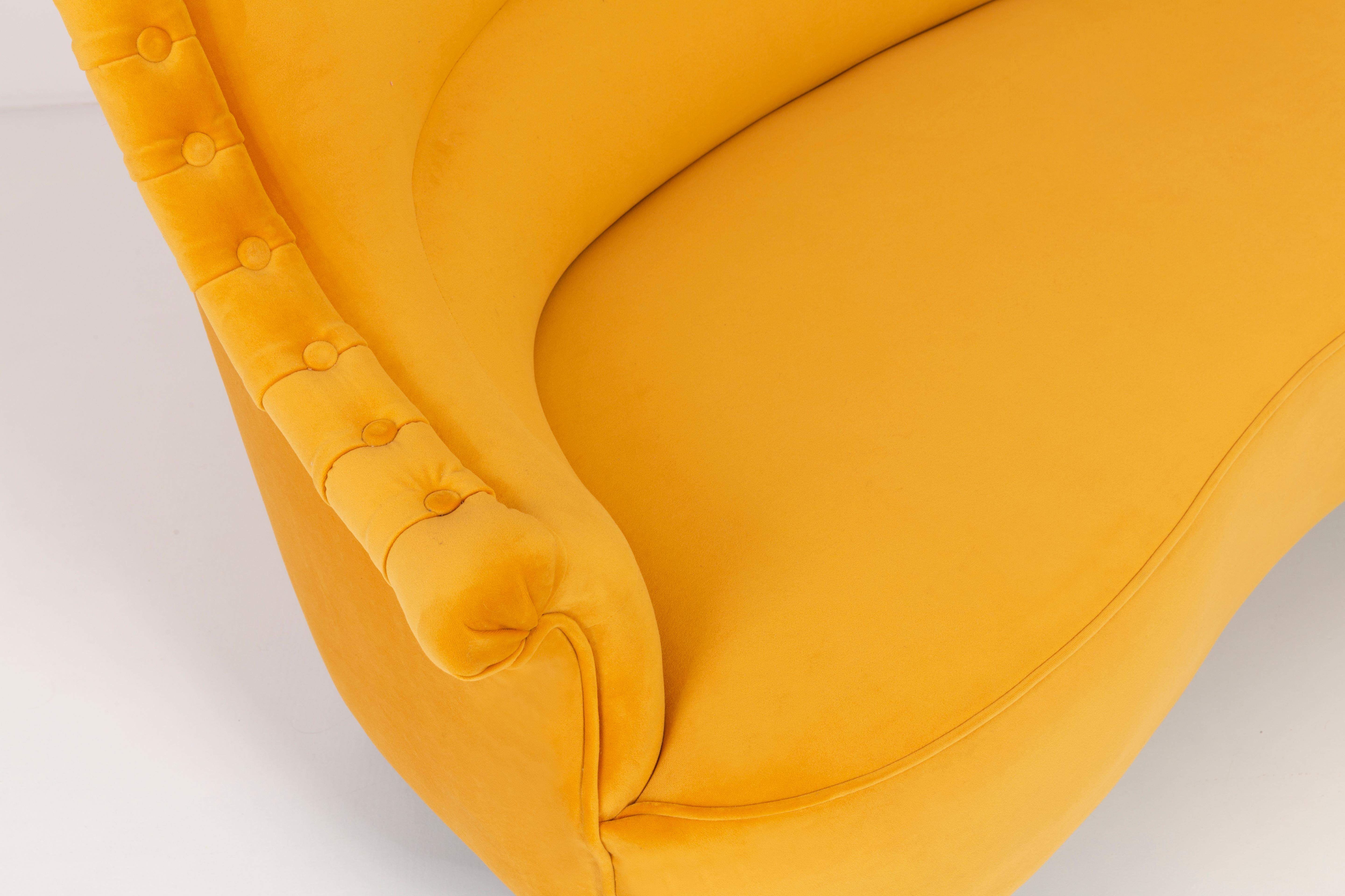 Mid-Century Modern Sofa in Louis XVI Style Yellow Mustard, 1930s, Germany For Sale