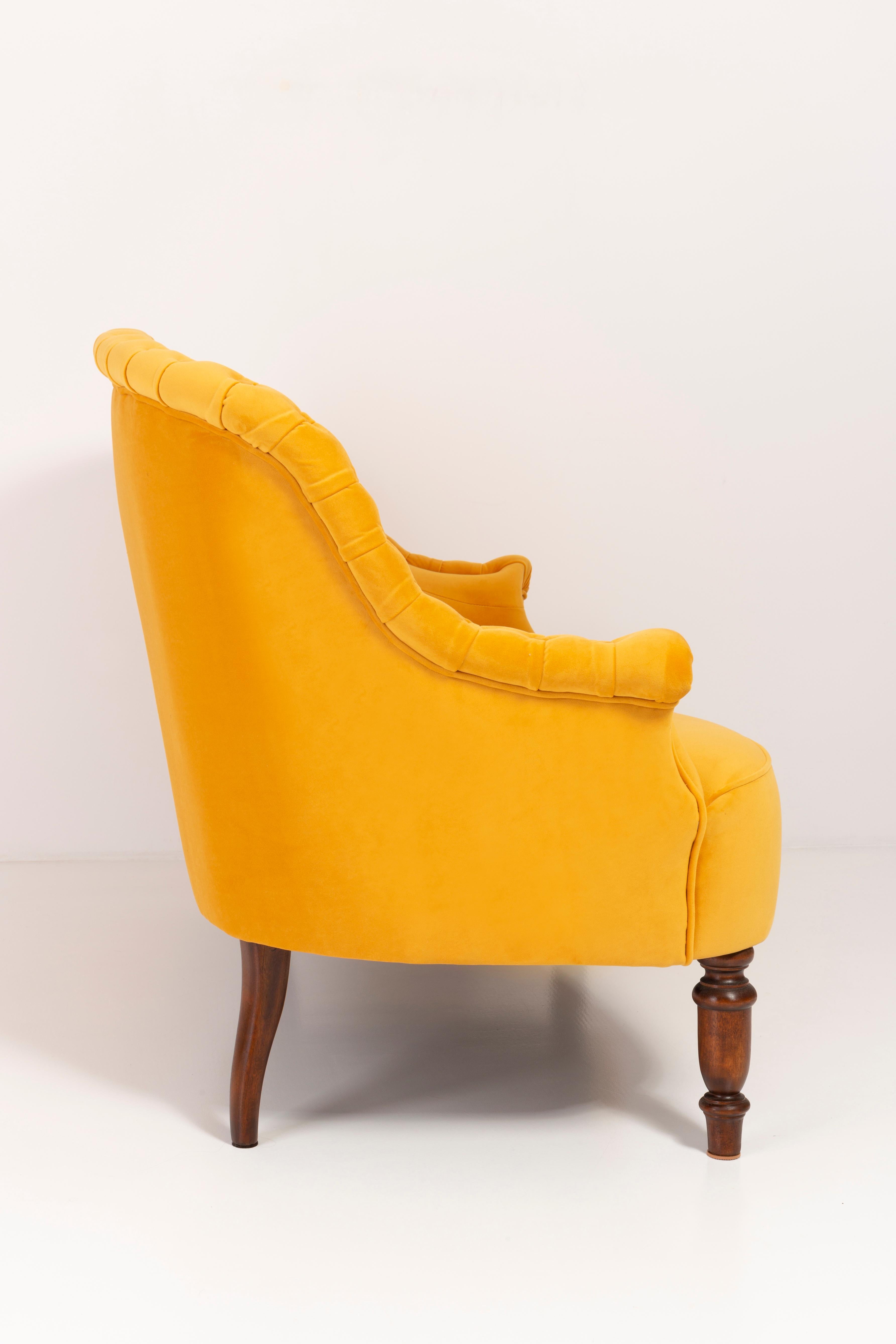 20th Century Sofa in Louis XVI Style Yellow Mustard, 1930s, Germany For Sale
