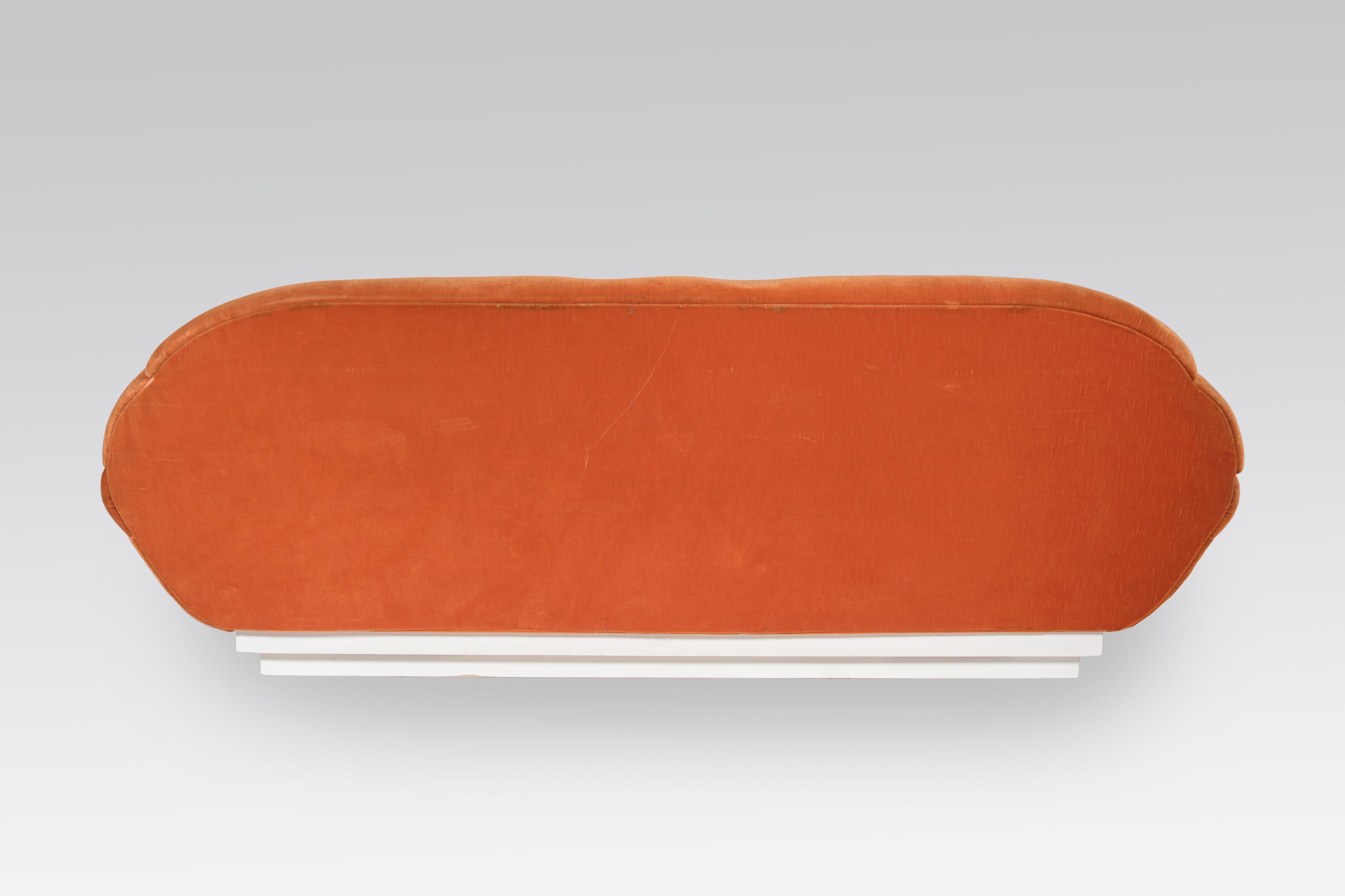 Late 20th Century Sofa in Orange Fabric, 1970