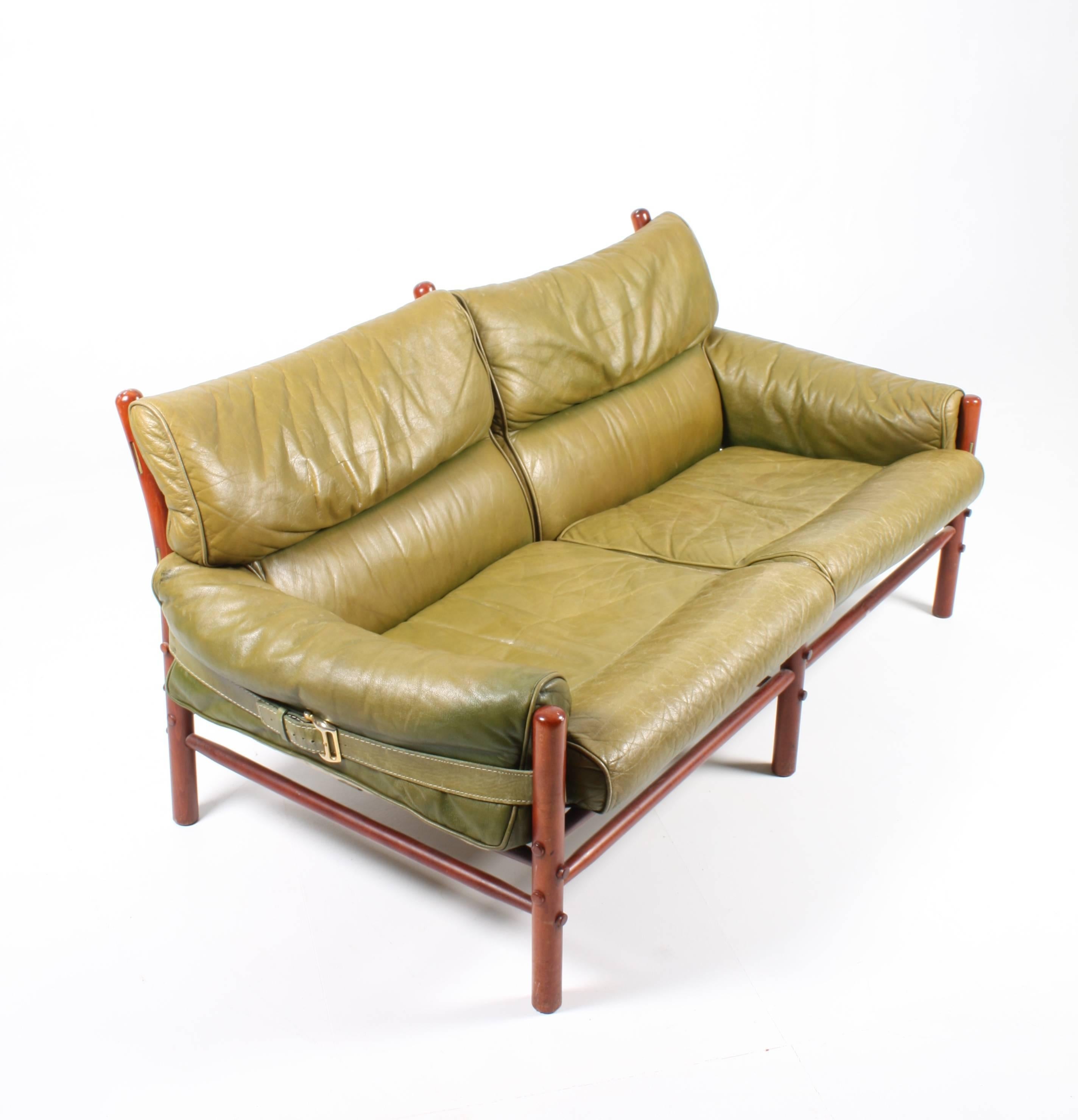 Danish Sofa in Patinated Leather by Arne Norell For Sale