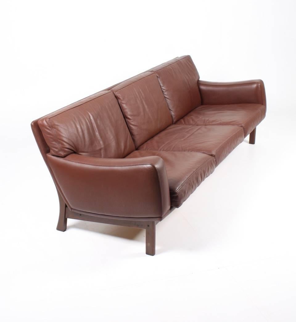 Danish Sofa in Patinated Leather by Eran