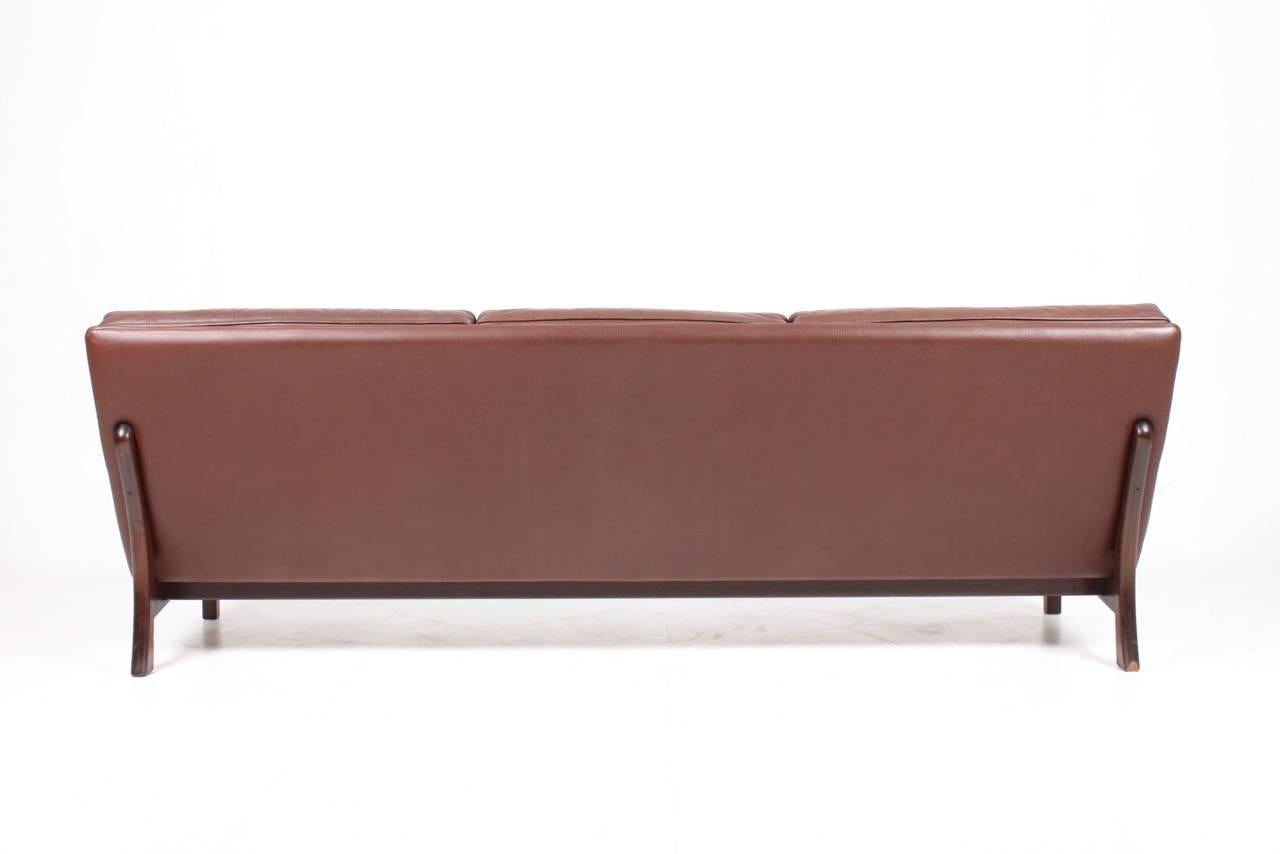 Late 20th Century Sofa in Patinated Leather by Eran