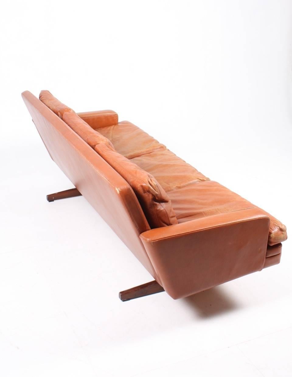 Norwegian Sofa in Patinated Leather by Fredrik Kayser