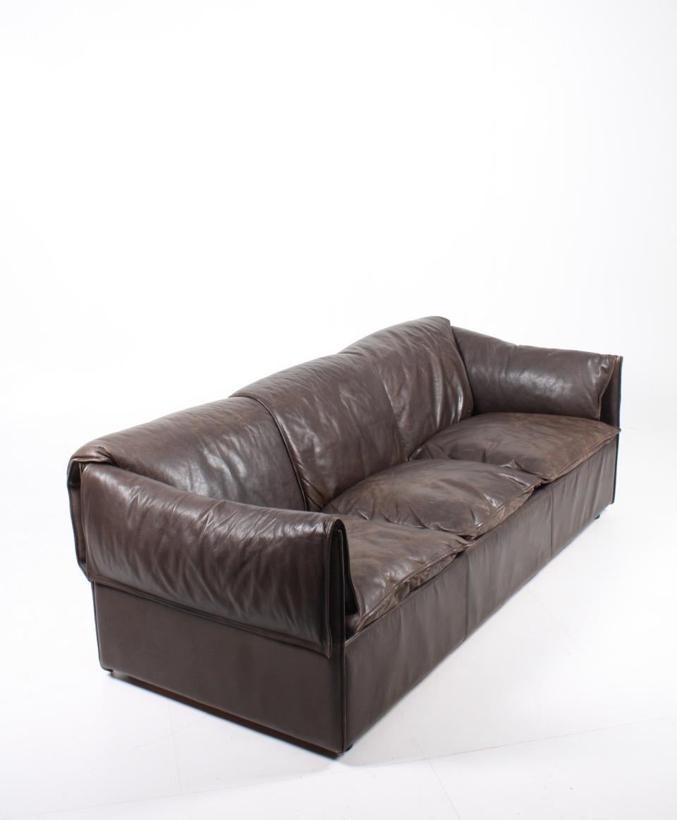 Danish Sofa in Patinated Leather