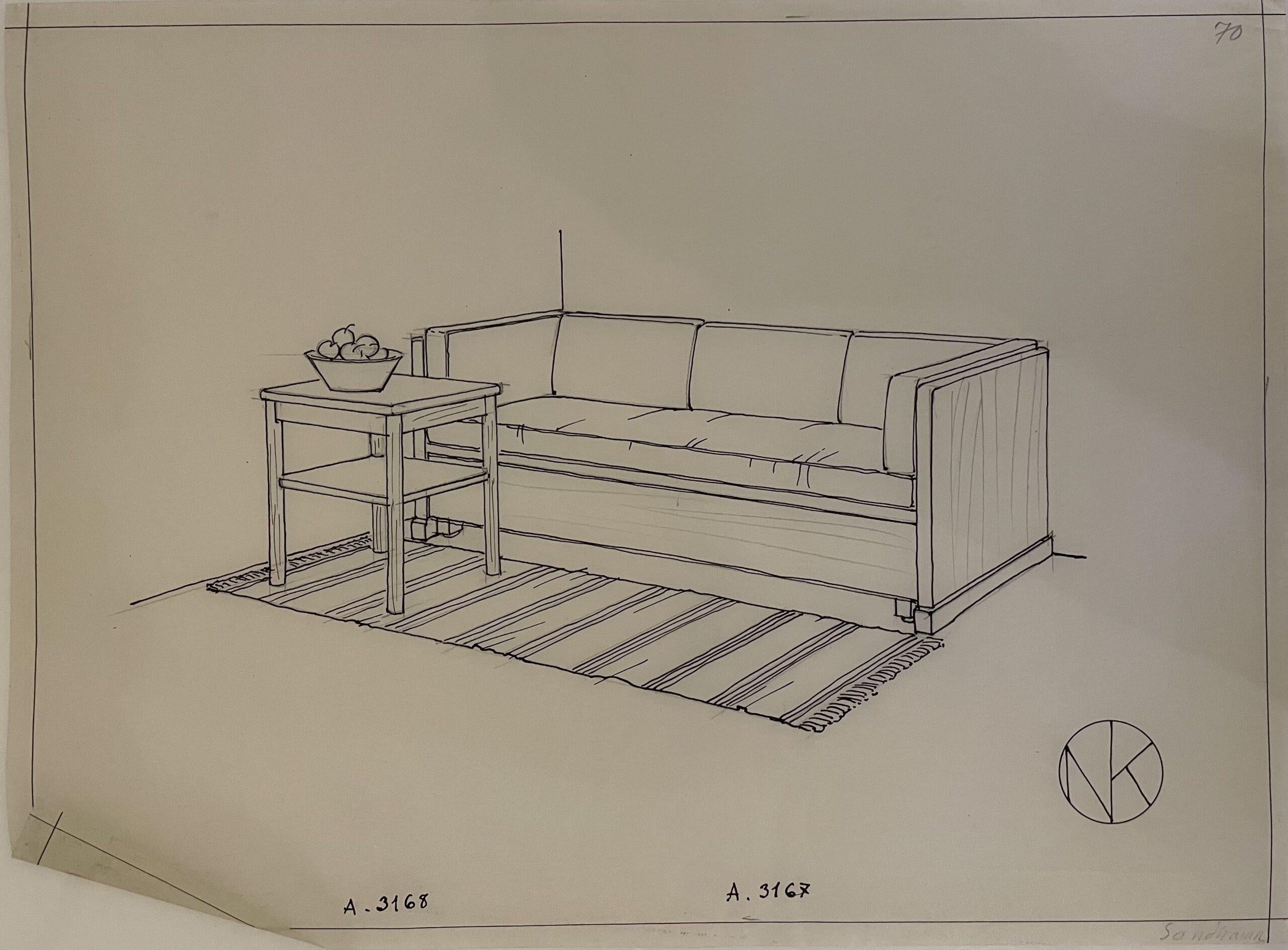 Sofa in Pine and Bouclé Attributed to Axel Einar Hjorth, 1930s For Sale 6