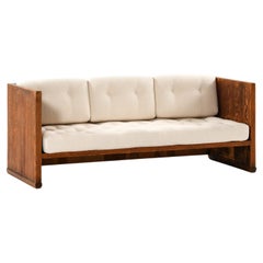 Sofa in Pine and Bouclé Attributed to Axel Einar Hjorth, 1930s