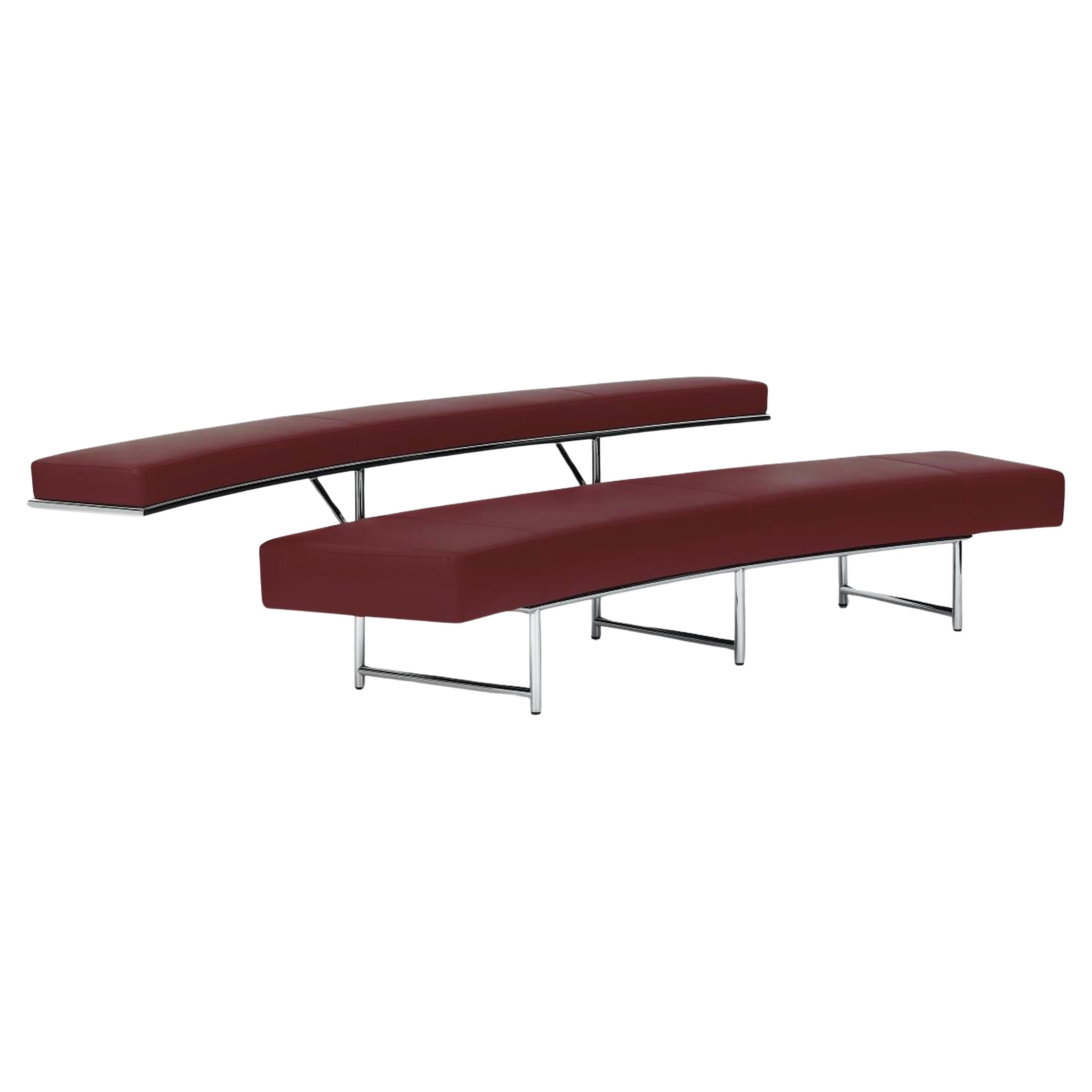 Sofa in red leather ClassiCon Monte Carlo Design Eileen Gray in vendita