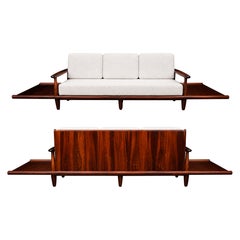 Sofa in Rosewood & Bouclé by Liceu de Artes e Ofícios, Brazilian Modern, 1960s