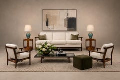 Sofa in Rosewood & Warm Ivory Mohair by Liceu de Artes e Ofícios, Brazil, 1960s