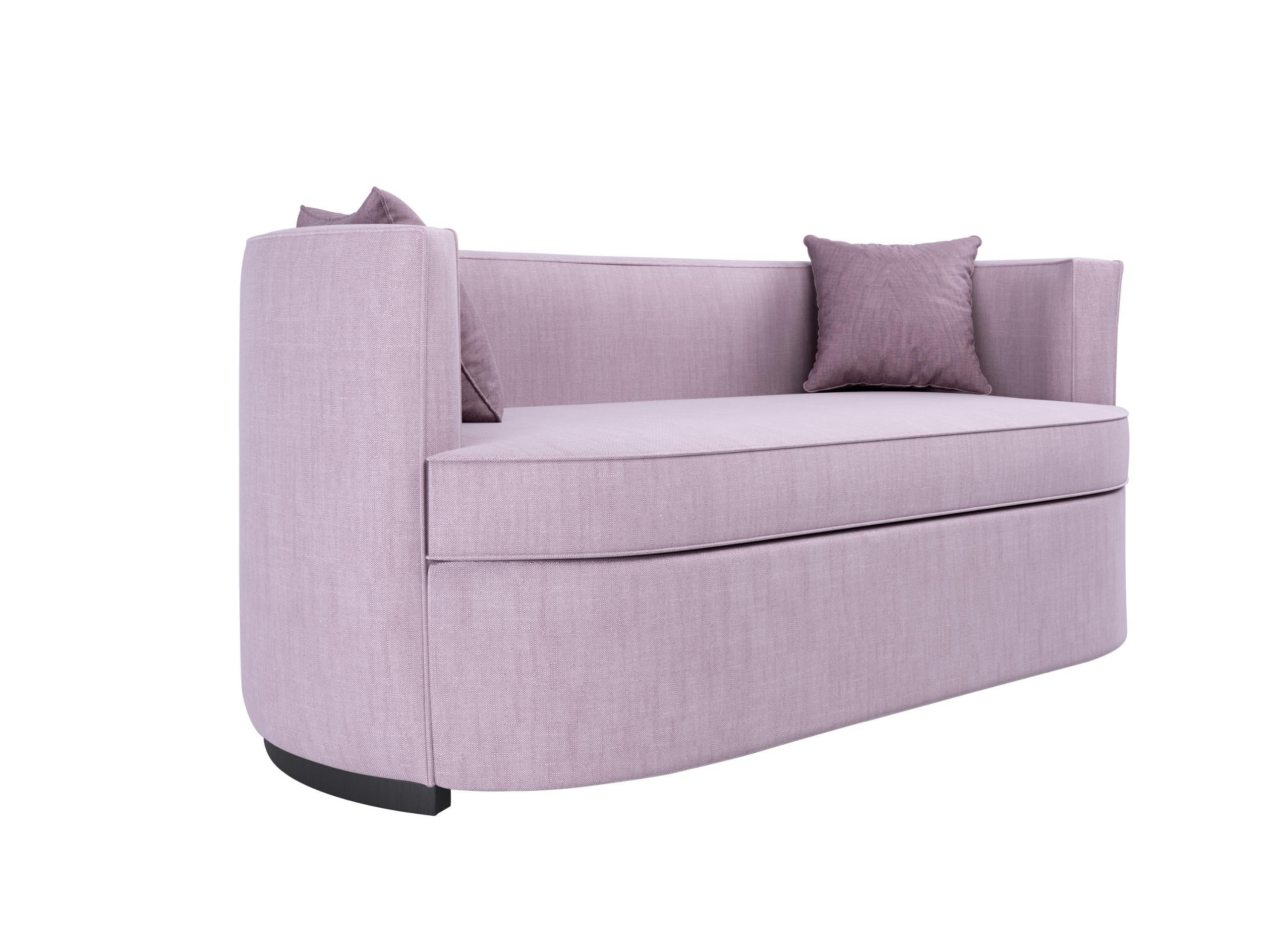 Stained Lima Sofa, upholstered in solid ash/beech plinth with stain finish For Sale