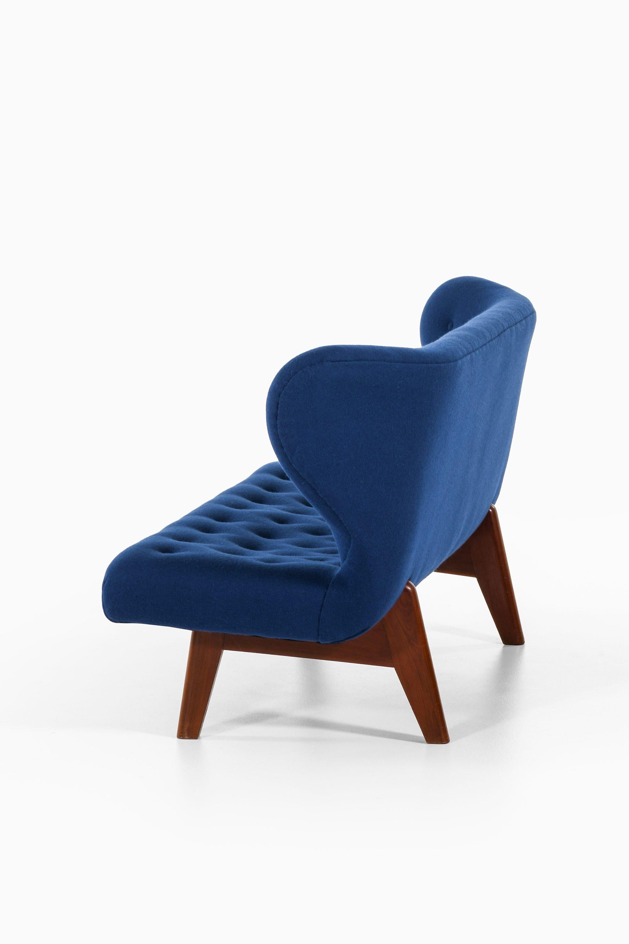 20th Century Sofa in Teak and Reupholstered in Kvadrat Fabric, 1940's For Sale