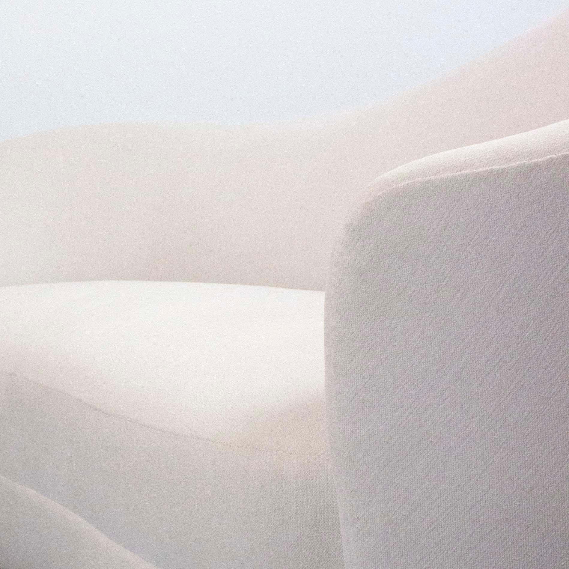 Chenille Sofa in washable white upholstery - Italy - Atr Federico Munari - c.1960 For Sale