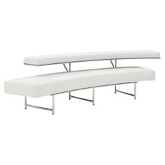 Sofa in white leather ClassiCon Monte Carlo Design Eileen Gray