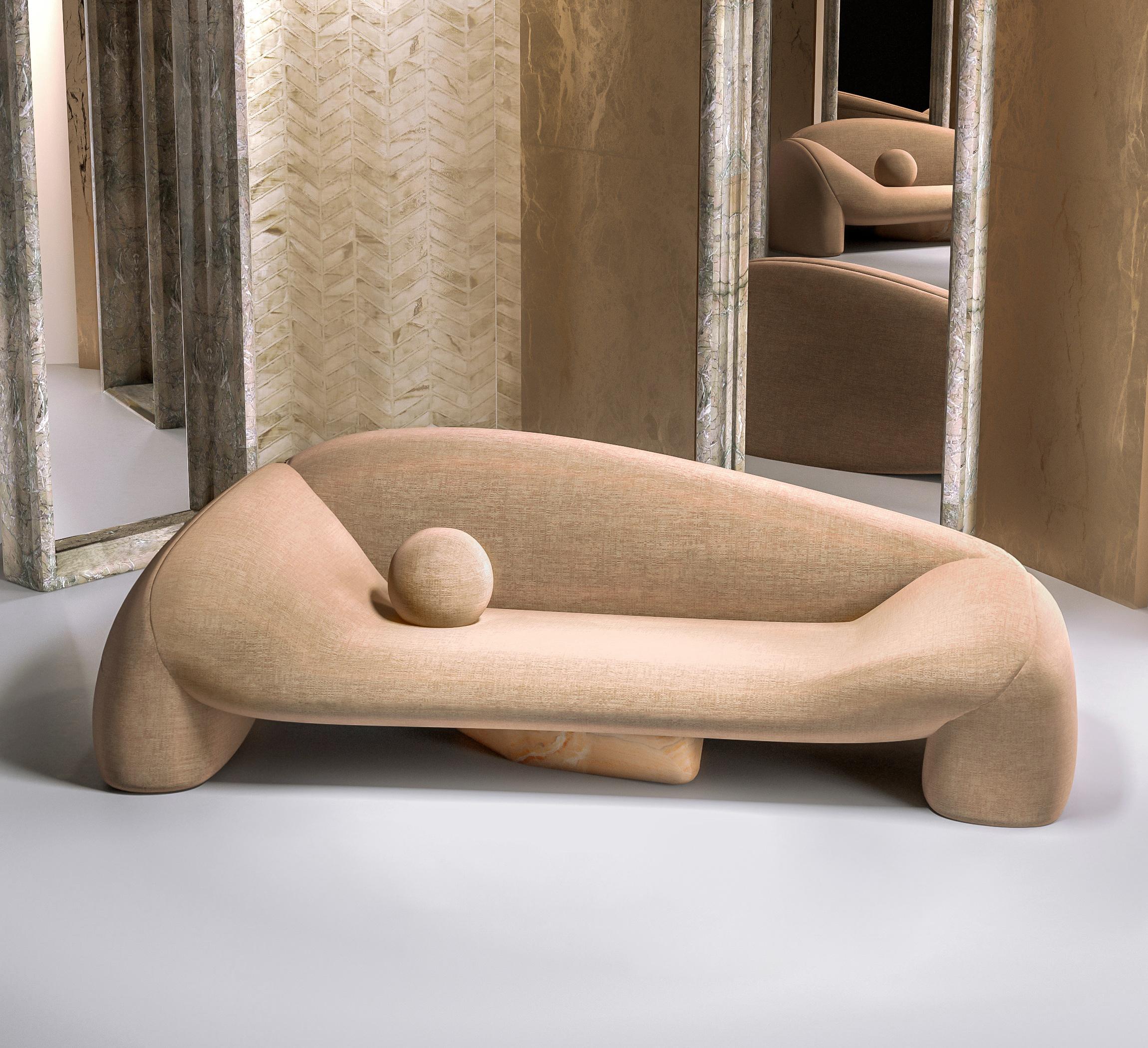 Sofa Jell Kvadrat Muster Stoff-Marmor-Finish von Alter Ego Studio (Portugiesisch) im Angebot