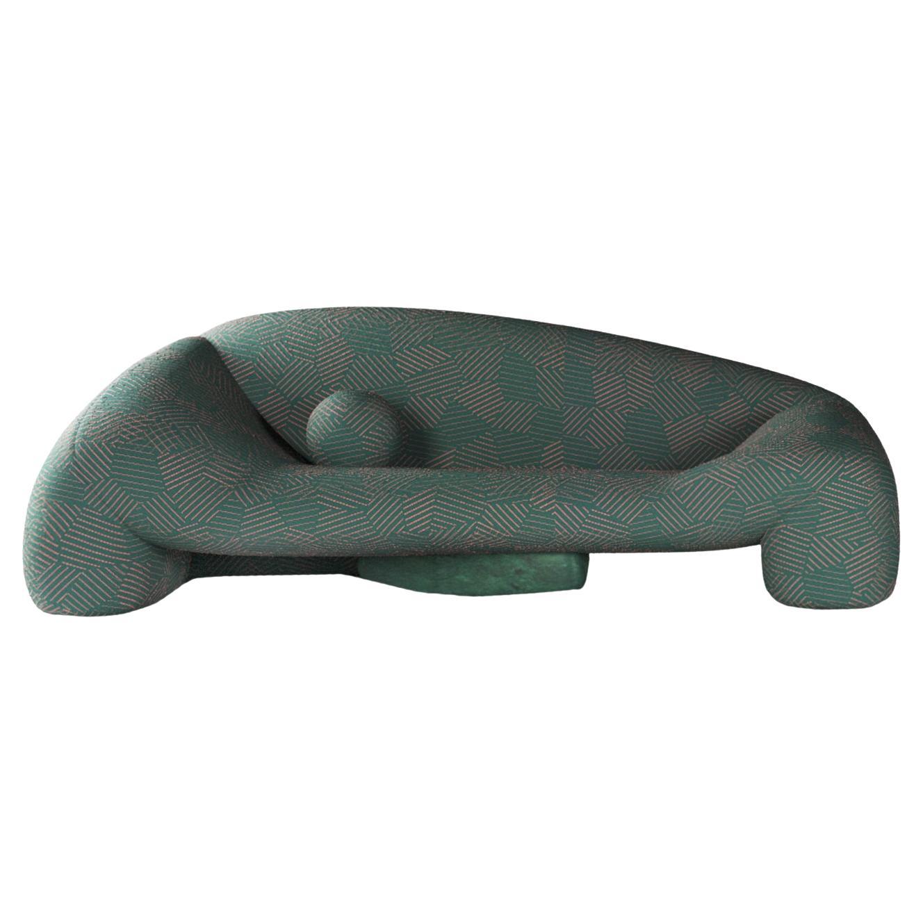 Sofa Jell Kvadrat Muster Stoff-Marmor-Finish von Alter Ego Studio
