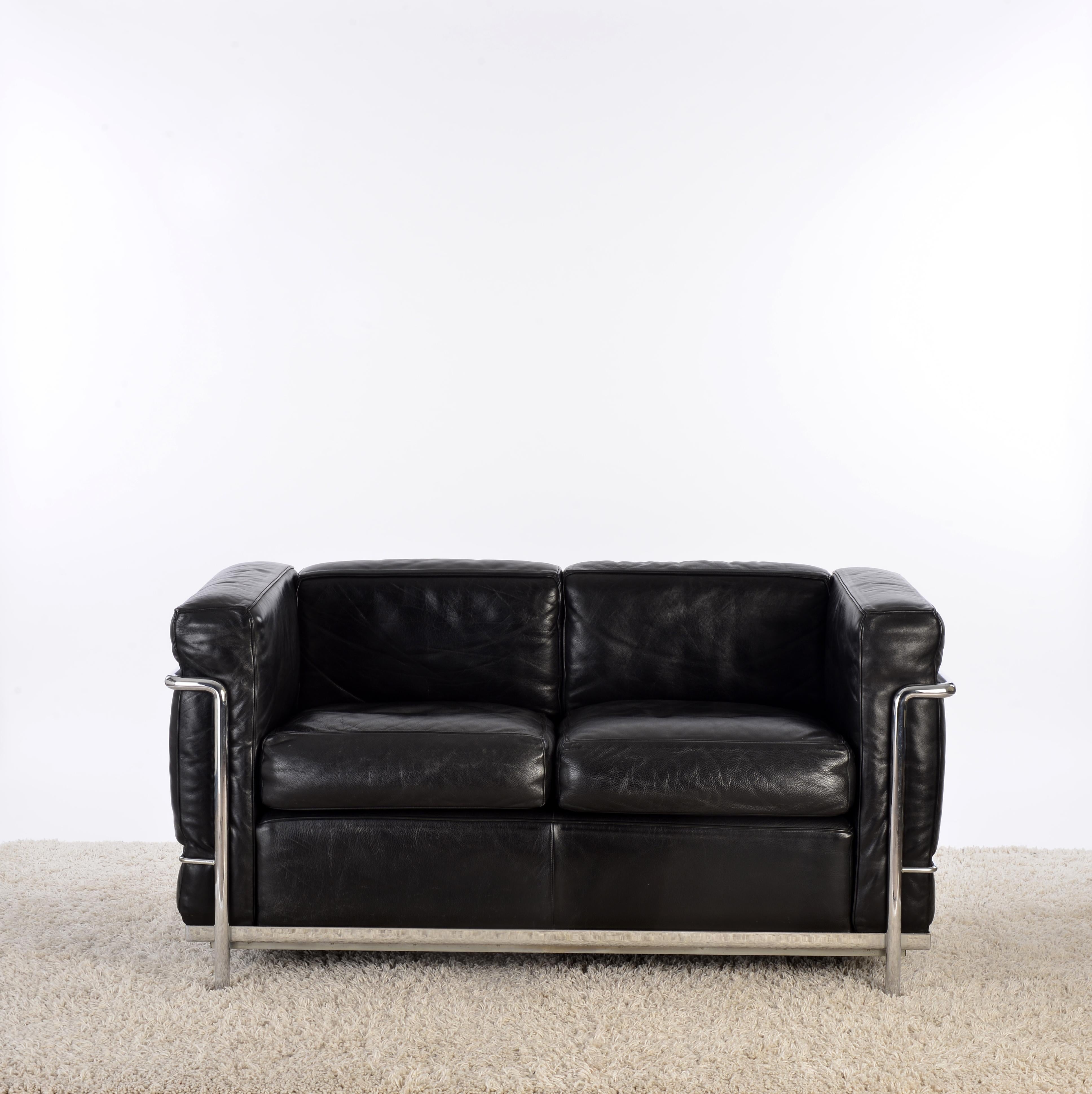 Late 20th Century Sofa LC2 Le Corbusier Cassina