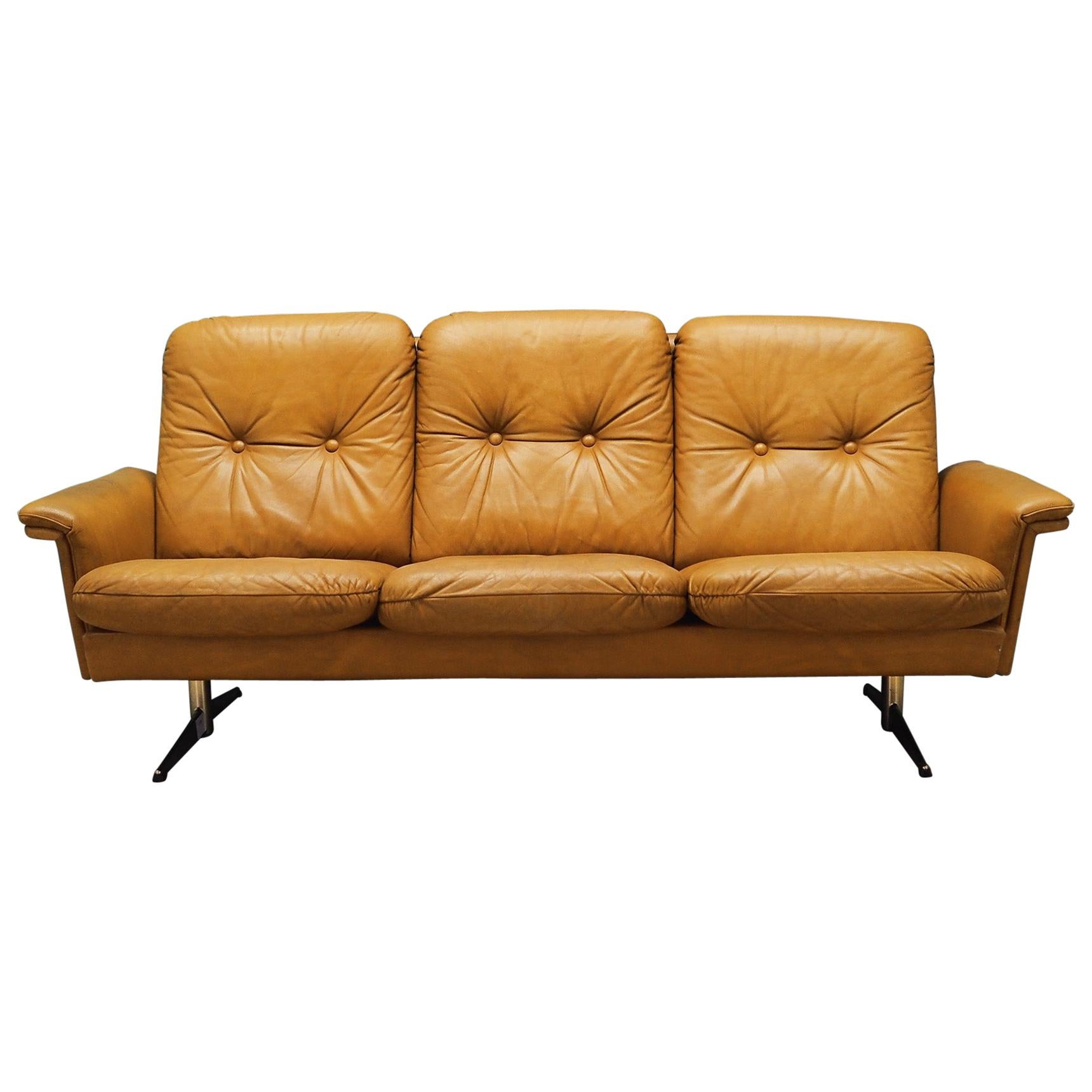 Sofa Leather, Danish Design, 1960s For Sale