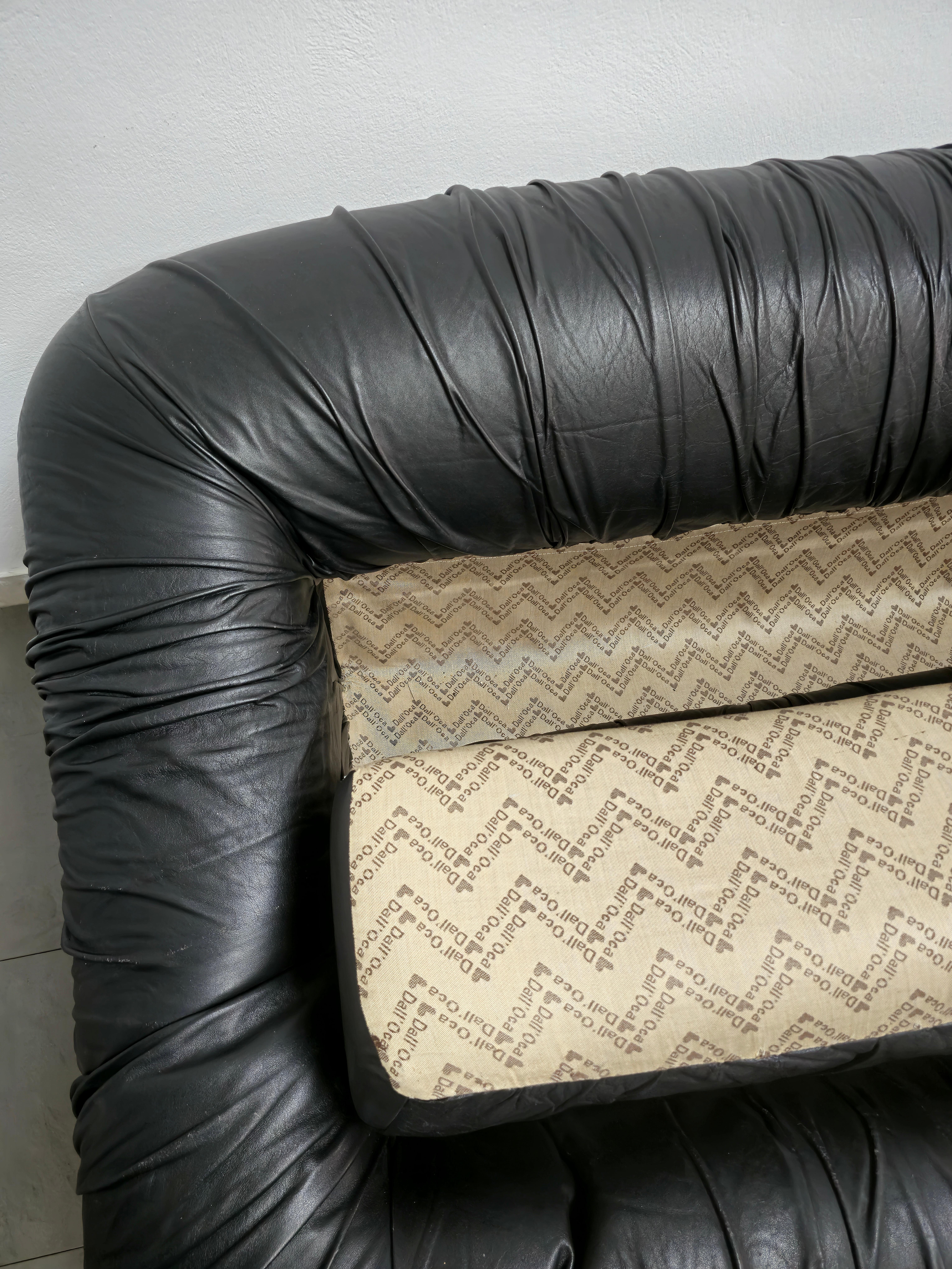 Sofa Leather De Pas  Durbino and Lomazzi for Dell'oca, Italy, 1970s Mid-century 6