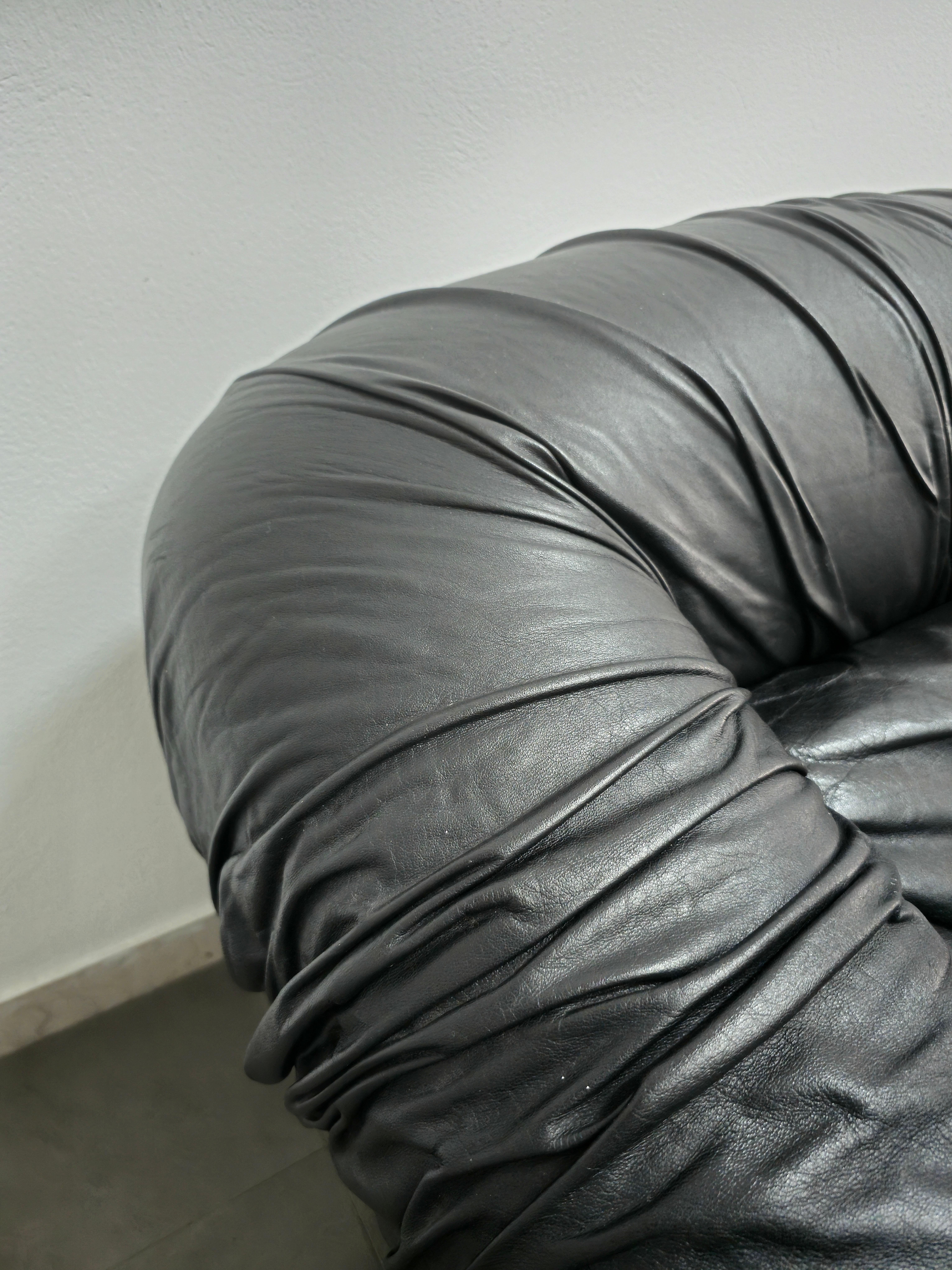 Sofa Leather De Pas  Durbino and Lomazzi for Dell'oca, Italy, 1970s Mid-century 7