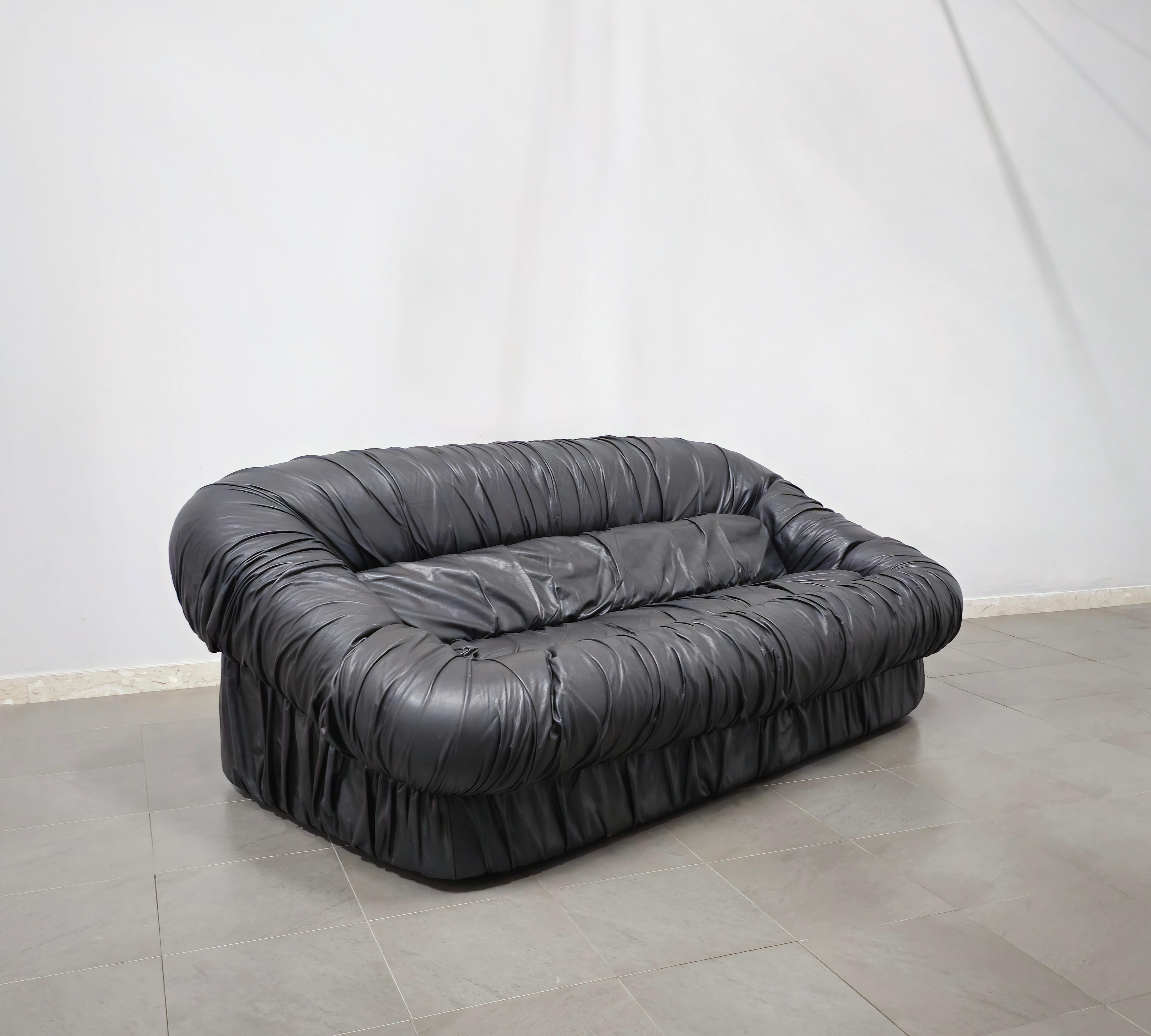 Italian Sofa Leather De Pas  Durbino and Lomazzi for Dell'oca, Italy, 1970s Mid-century